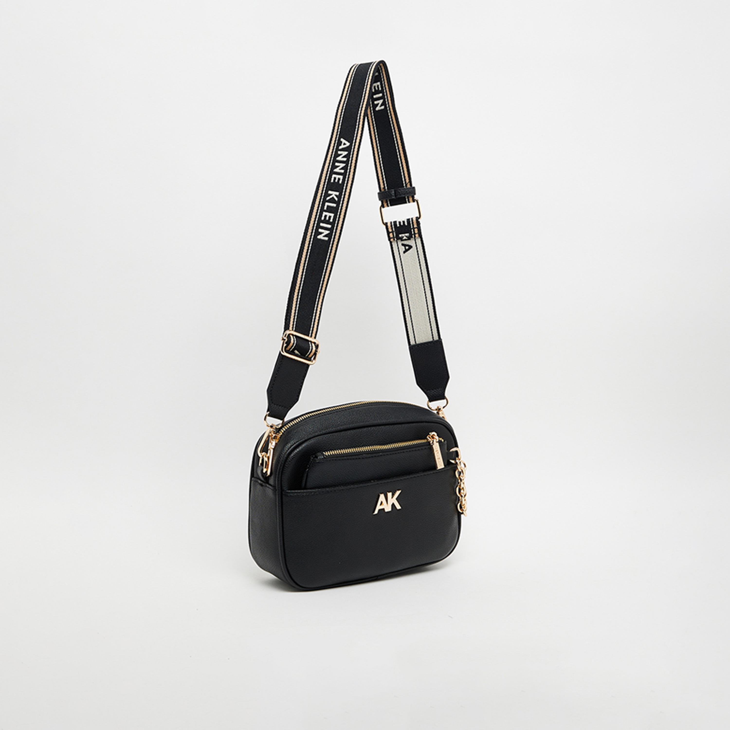 آن كلين - شنطة كتف بنقشة الأحرف الأولى مع سحاب وحزام قابل للتعديل-women-bagsandwallets-handbags-image-3