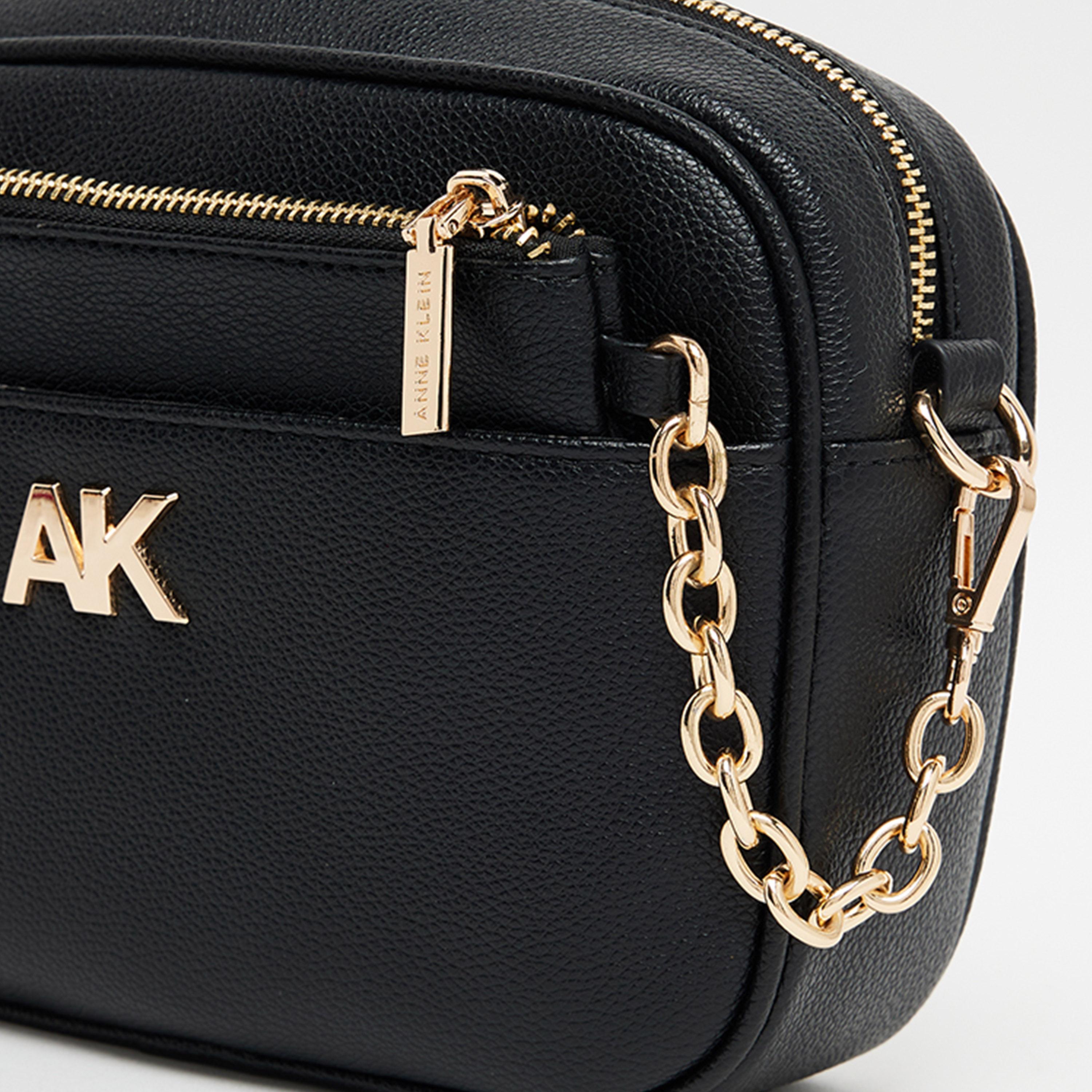 Anne Klein Monogram Shoulder Bag with Zipper and Adjustable Strap-women-bagsandwallets-handbags-image-6