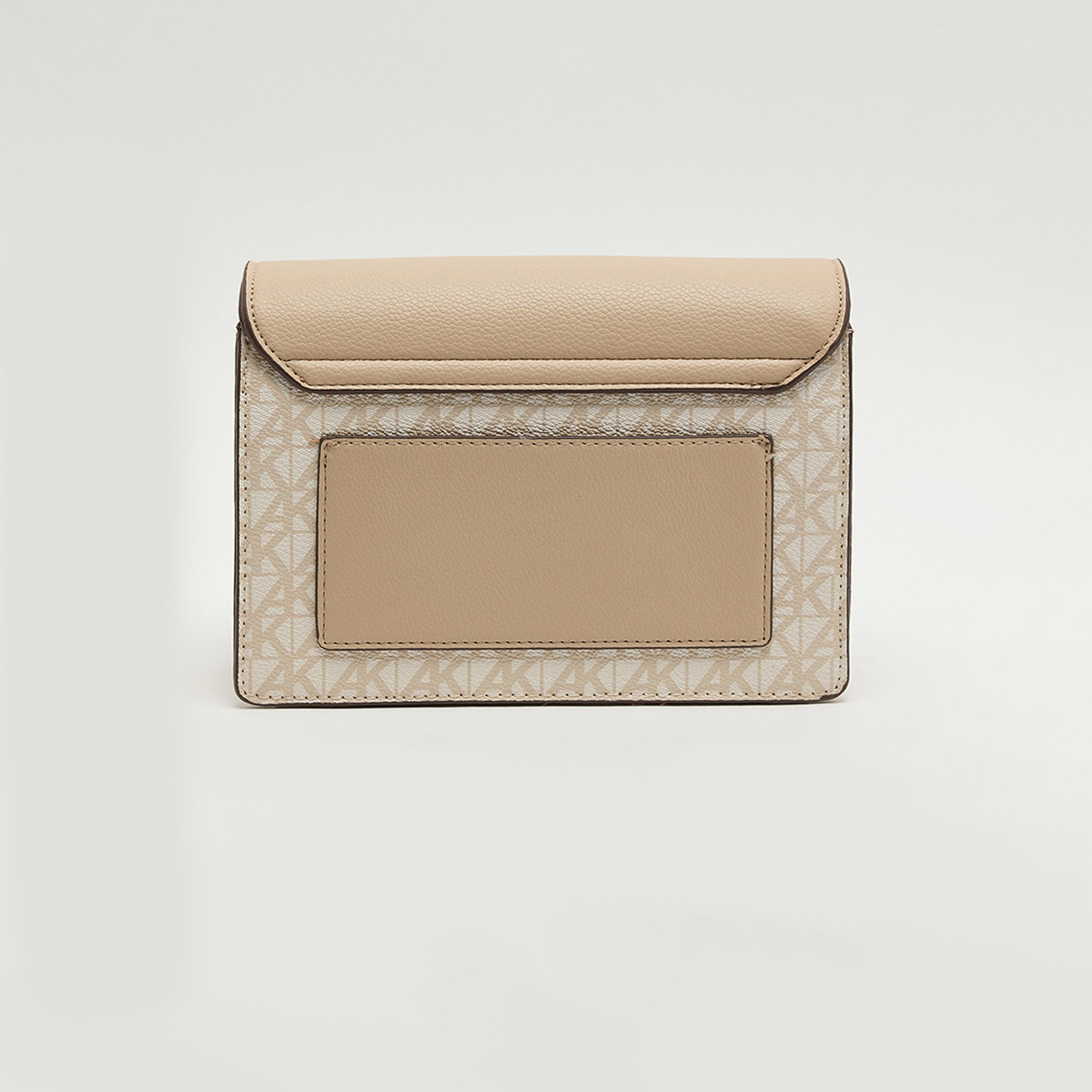Anne Klein Monogram Crossbody Bag with Flap and Detachable Strap-women-bagsandwallets-handbags-image-4