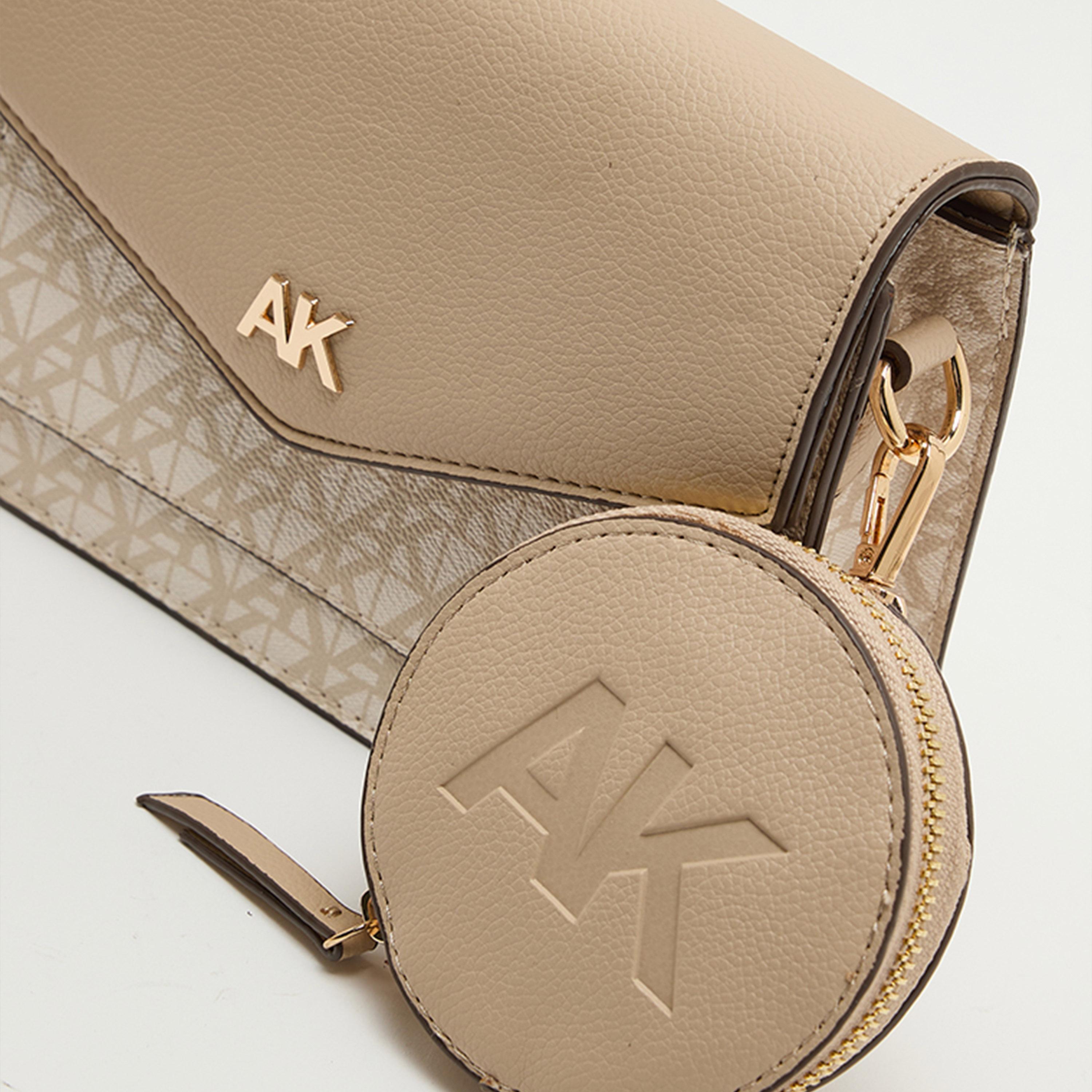 Anne Klein Monogram Crossbody Bag with Flap and Detachable Strap-women-bagsandwallets-handbags-image-5