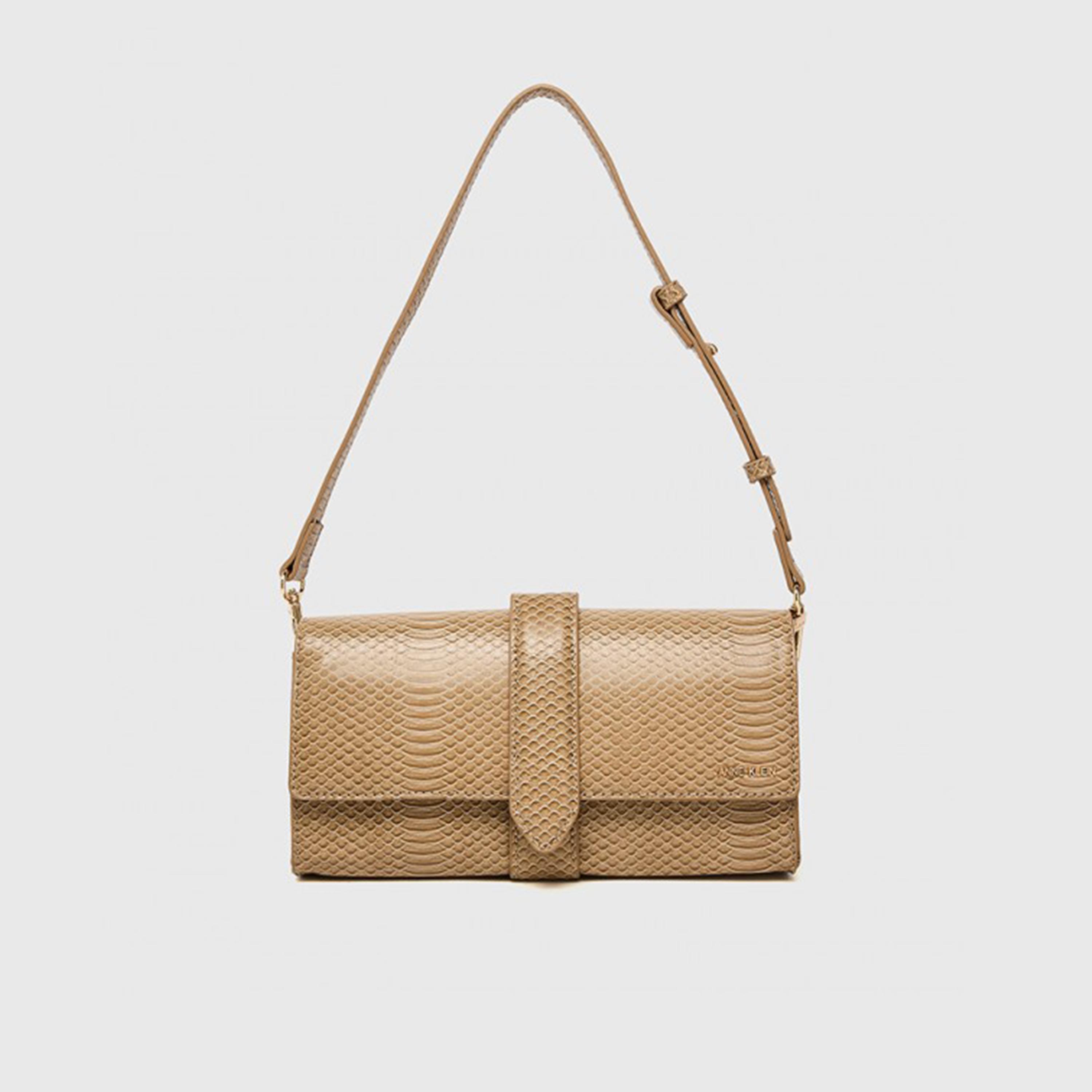 آن كلين - شنطة كتف بمقبض علوي مزخرف وغطاء | 30 × 34 × 16 سم-women-bagsandwallets-handbags-image-1
