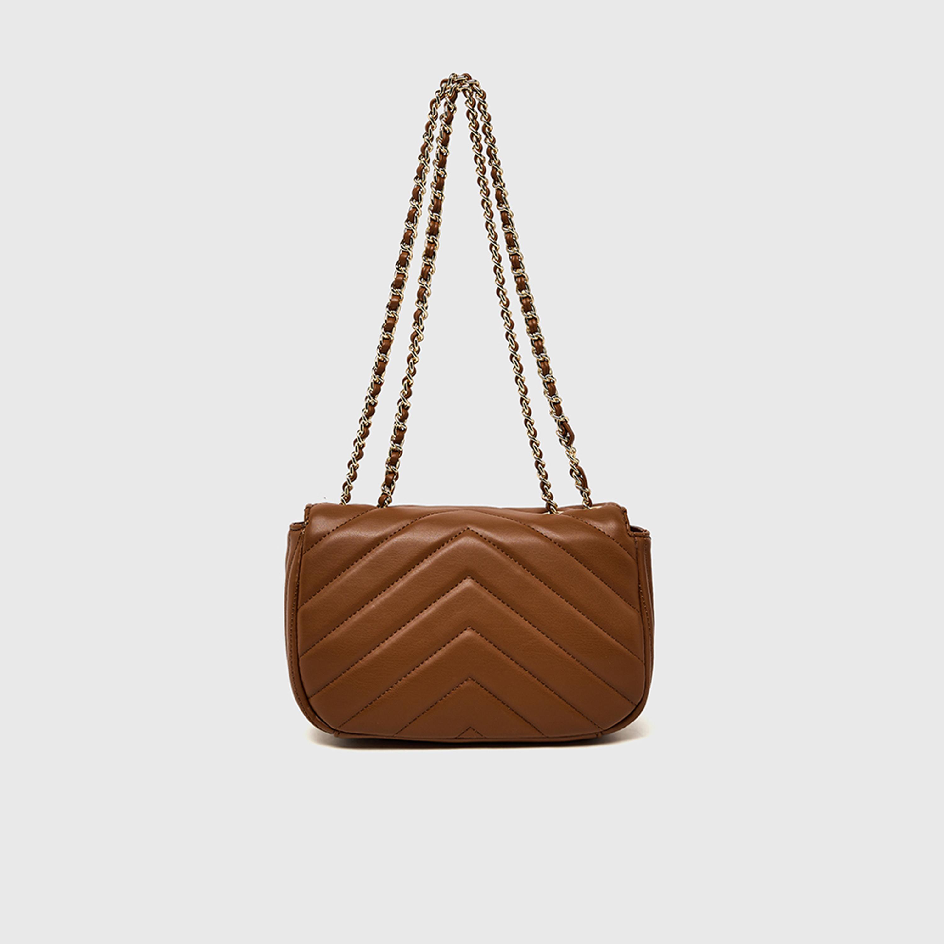 Anne Klein Quilted Crossbody Bag with Flap and Chain Strap | 25 X 16 X 8 CM-women-bagsandwallets-handbags-image-3