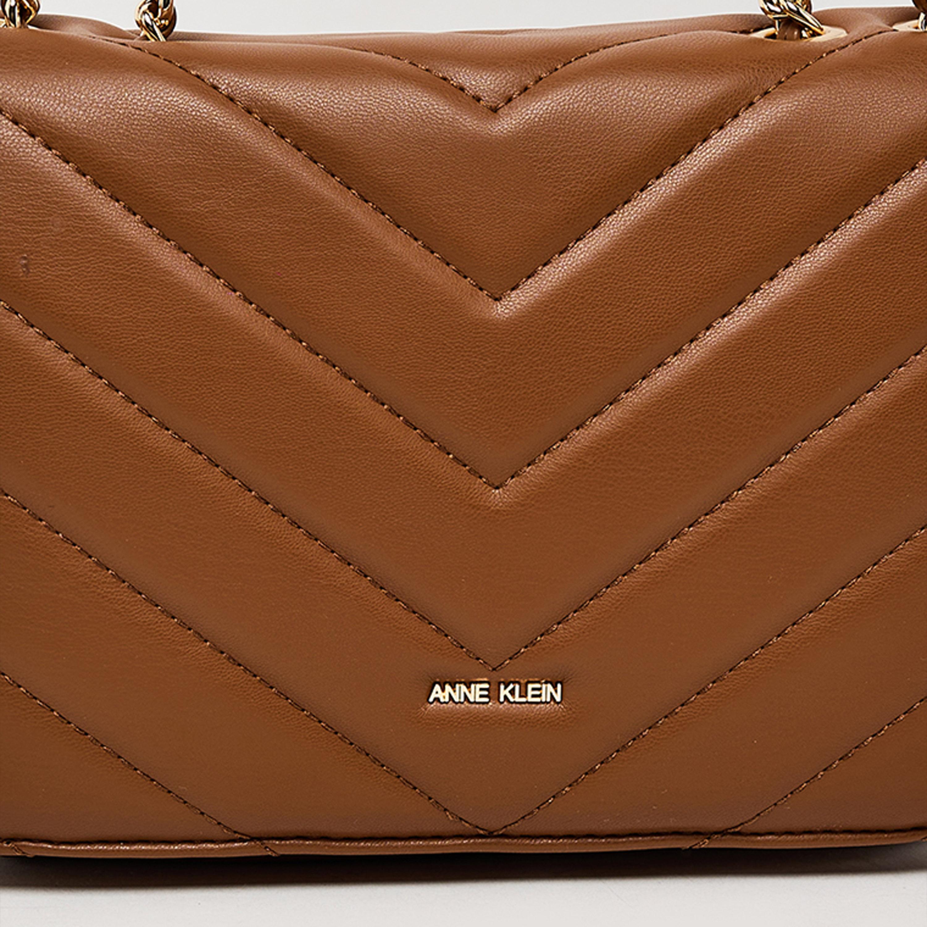 Anne Klein Quilted Crossbody Bag with Flap and Chain Strap | 25 X 16 X 8 CM-women-bagsandwallets-handbags-image-5
