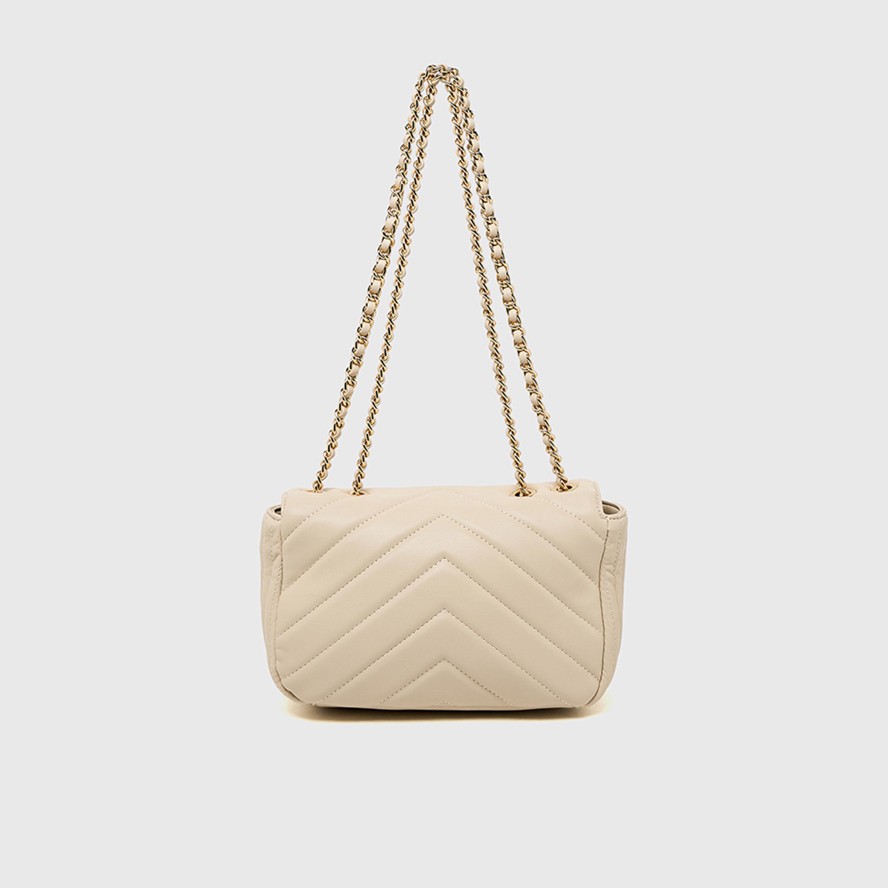 آن كلين - شنطة كروس مبطنة بغطاء وحزام سلسلة | 25 × 16 × 8 سم-women-bagsandwallets-handbags-image-3