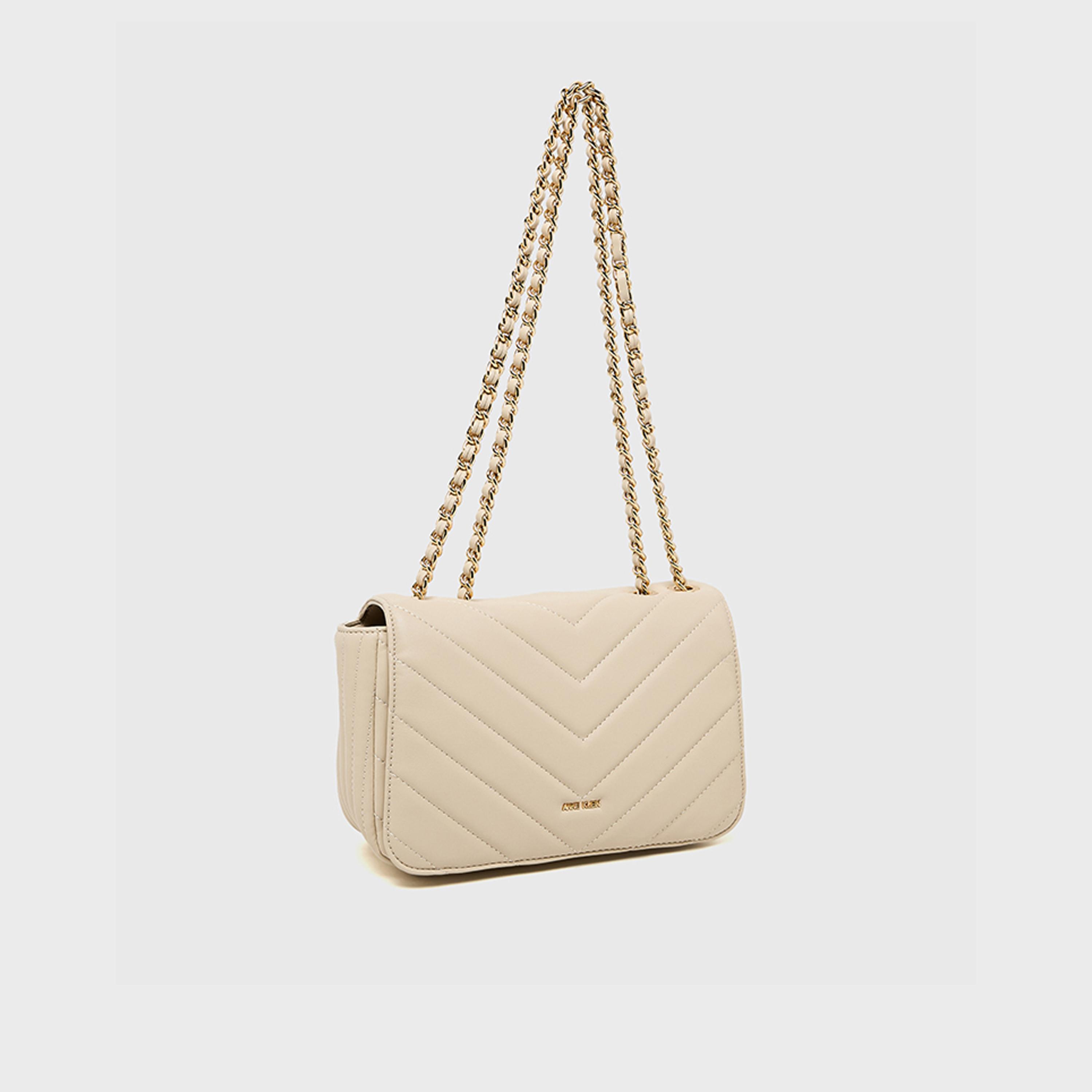 آن كلين - شنطة كروس مبطنة بغطاء وحزام سلسلة | 25 × 16 × 8 سم-women-bagsandwallets-handbags-image-4