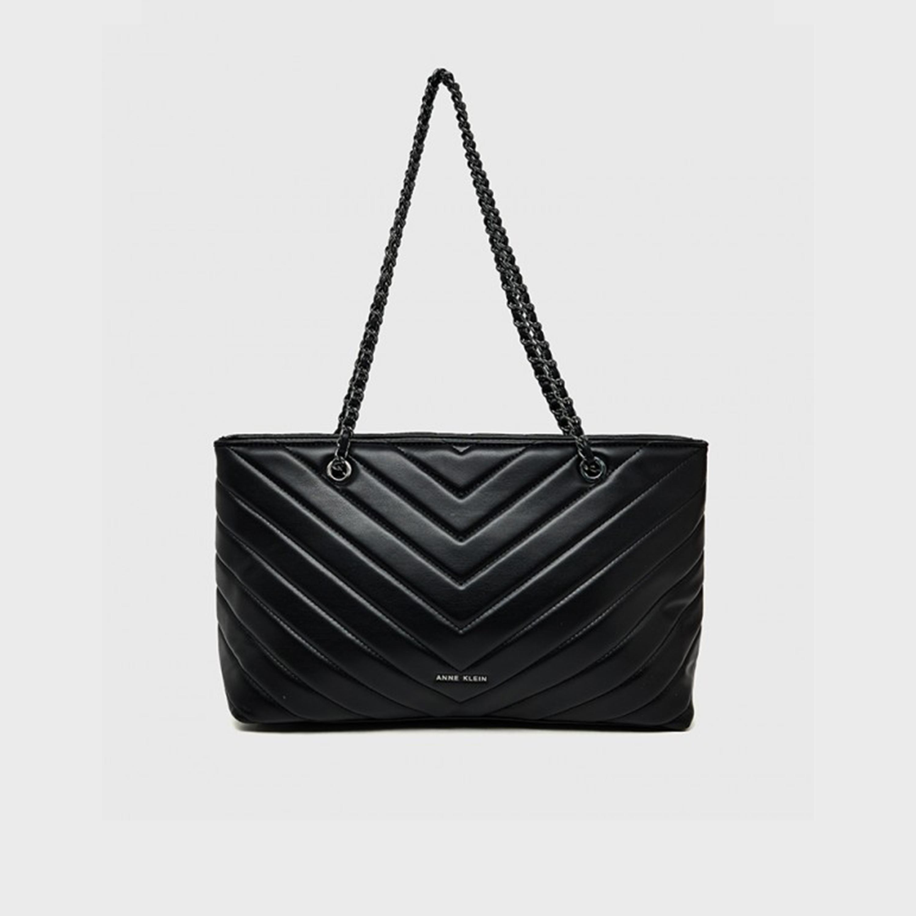 آن كلين - شنطة كتف مبطنة بسحاب وحزام سلسلة | 37 × 23 × 12 سم-women-bagsandwallets-handbags-image-1