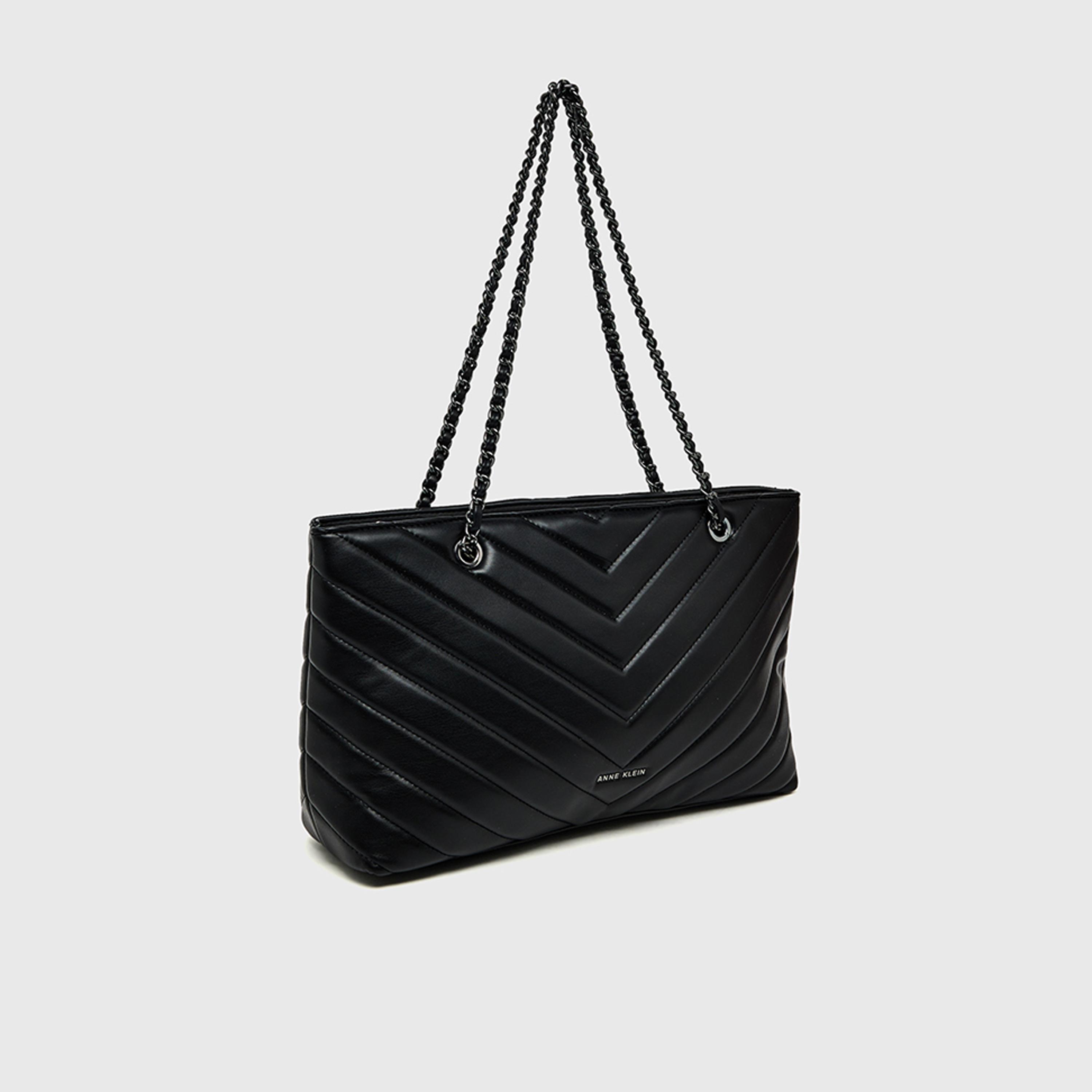 آن كلين - شنطة كتف مبطنة بسحاب وحزام سلسلة | 37 × 23 × 12 سم-women-bagsandwallets-handbags-image-3