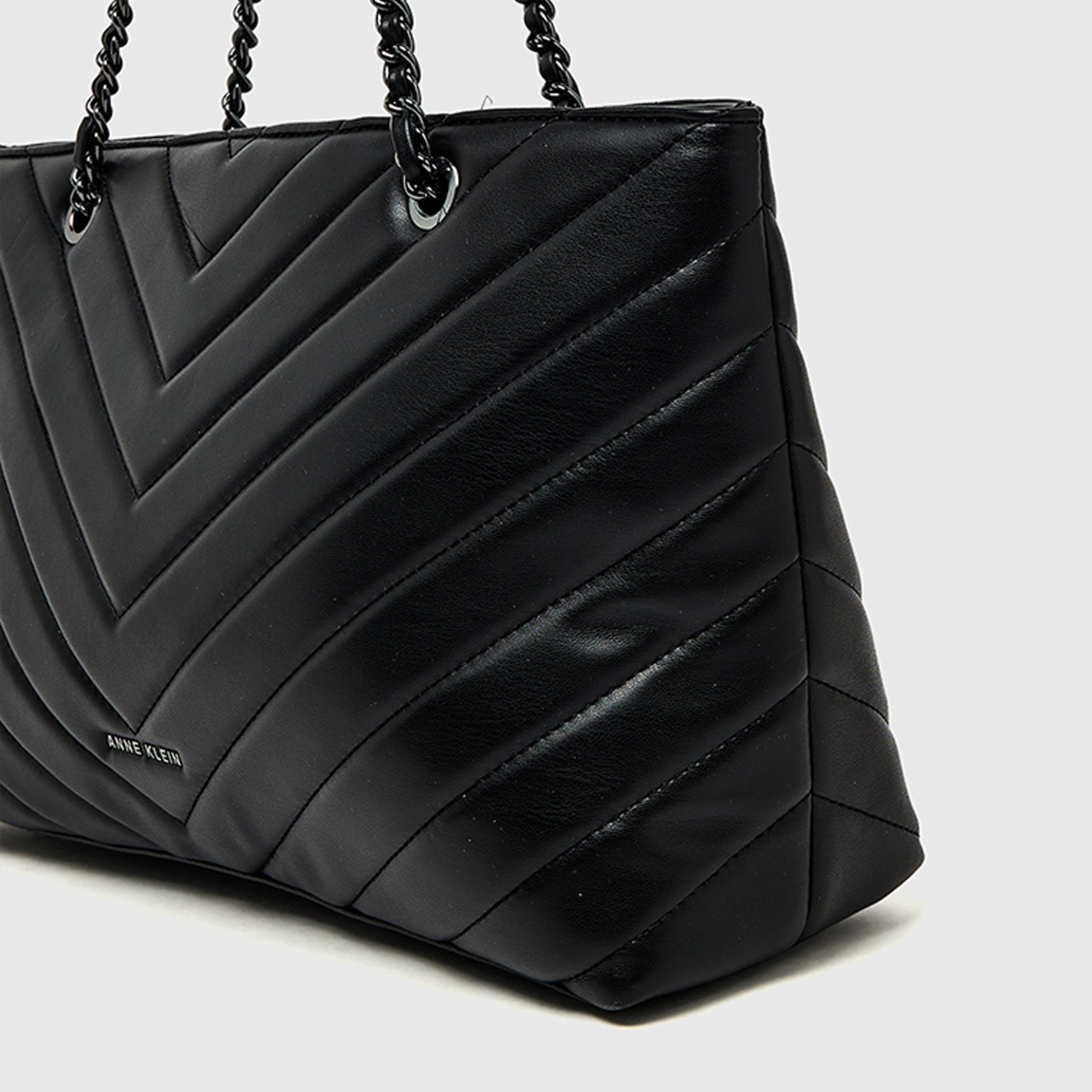 آن كلين - شنطة كتف مبطنة بسحاب وحزام سلسلة | 37 × 23 × 12 سم-women-bagsandwallets-handbags-image-6