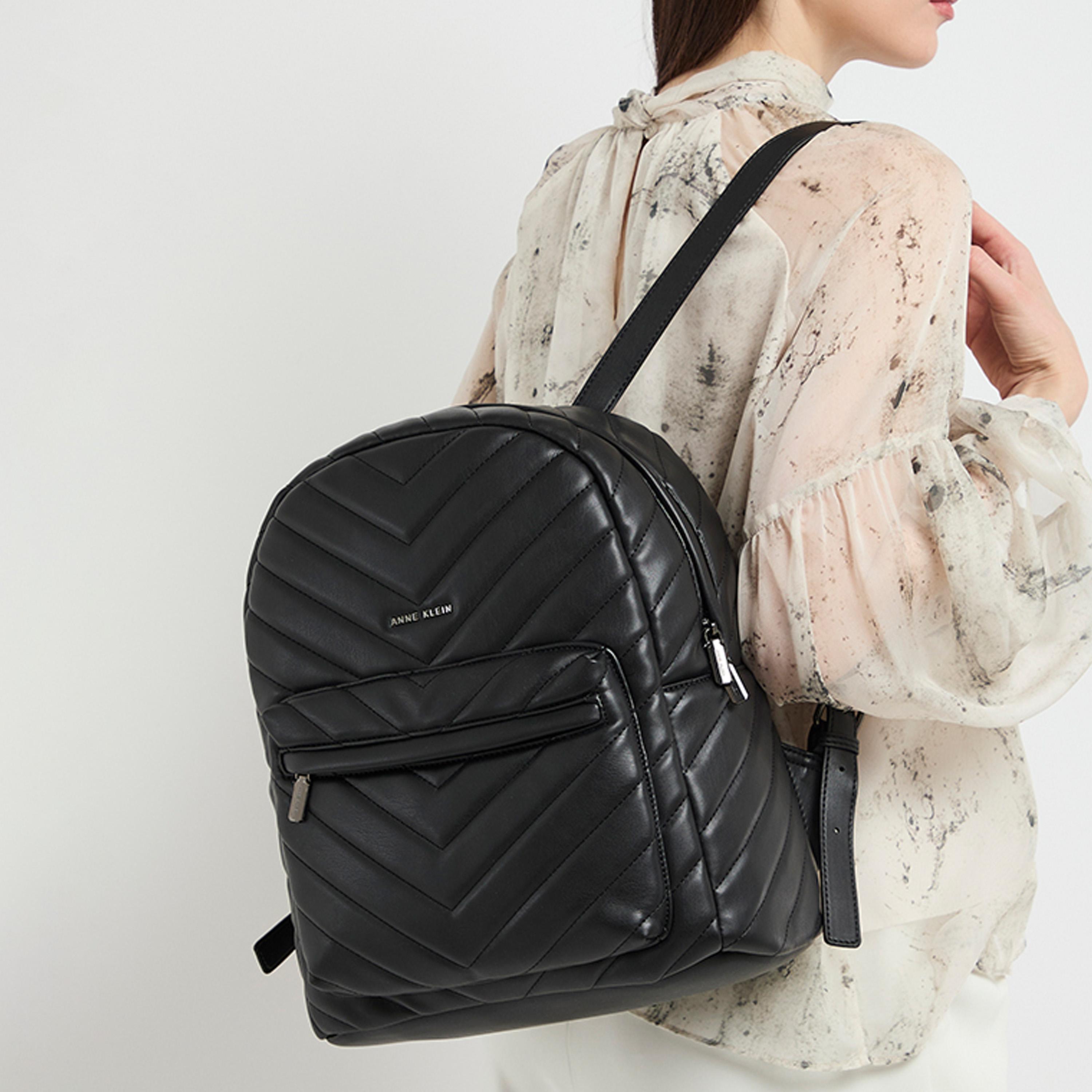 Anne Klein | 13.4 Inches Mini Backpack with Adjustable Strap, Polyurethane| ZZH25A037-BLK-women-bagsandwallets-backpacks-image-2