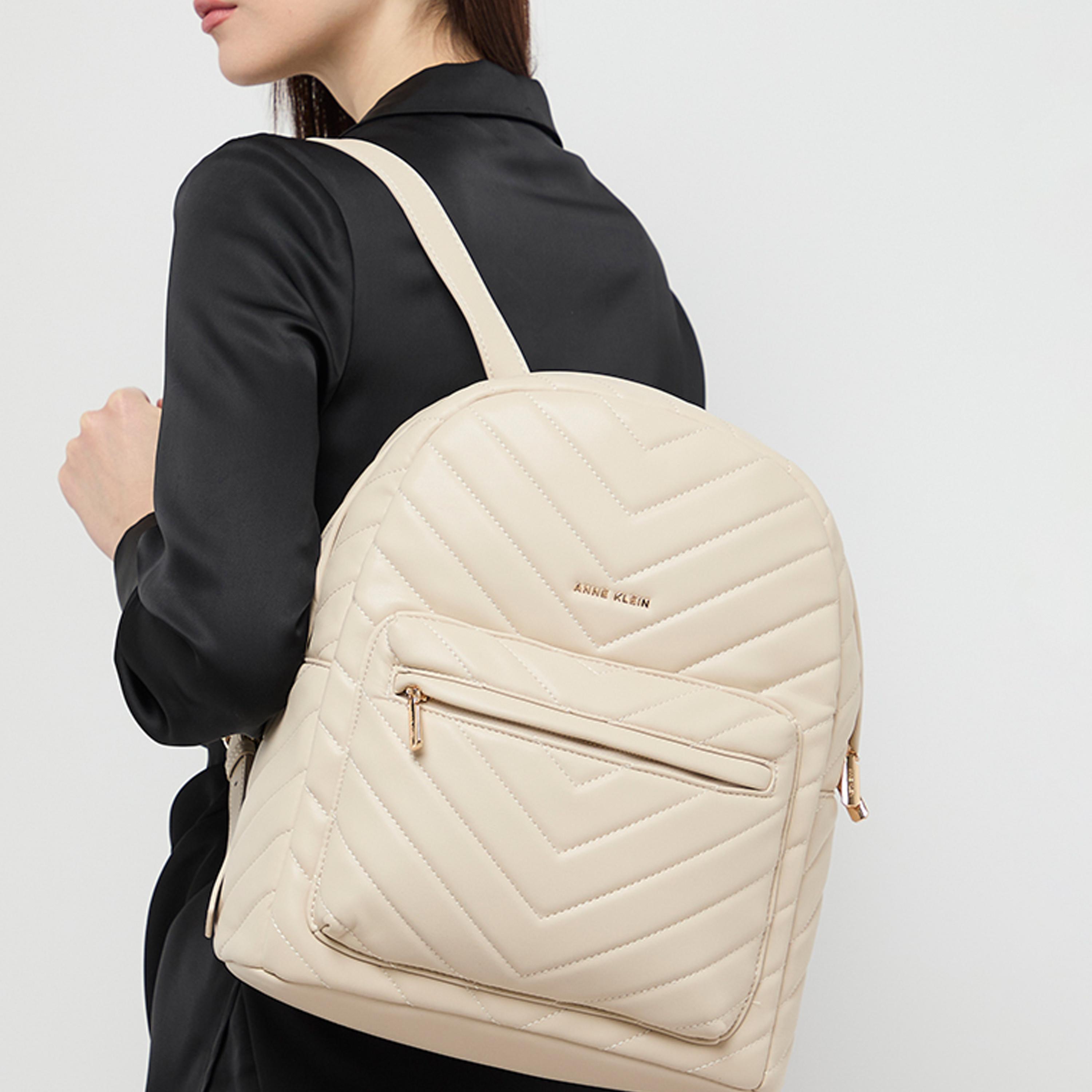 Anne Klein | 13.4 Inches Mini Backpackwith Adjustable Strap, Polyurethane| ZZH25A037-NUD-women-bagsandwallets-backpacks-image-2