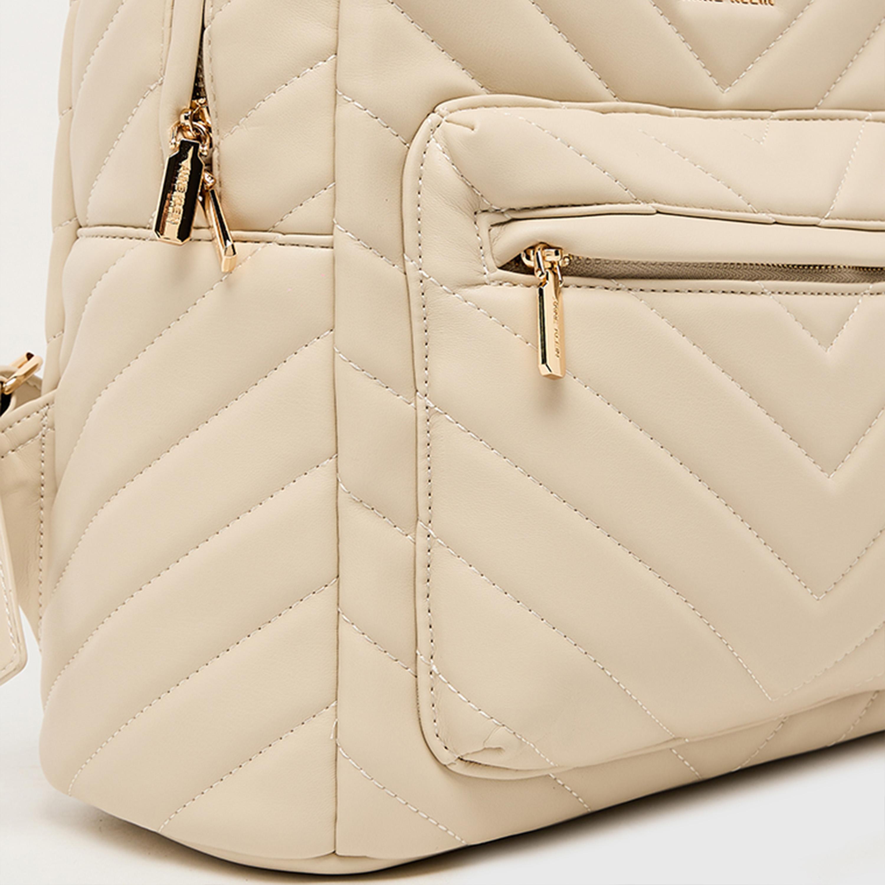 Anne Klein | 13.4 Inches Mini Backpackwith Adjustable Strap, Polyurethane| ZZH25A037-NUD-women-bagsandwallets-backpacks-image-4