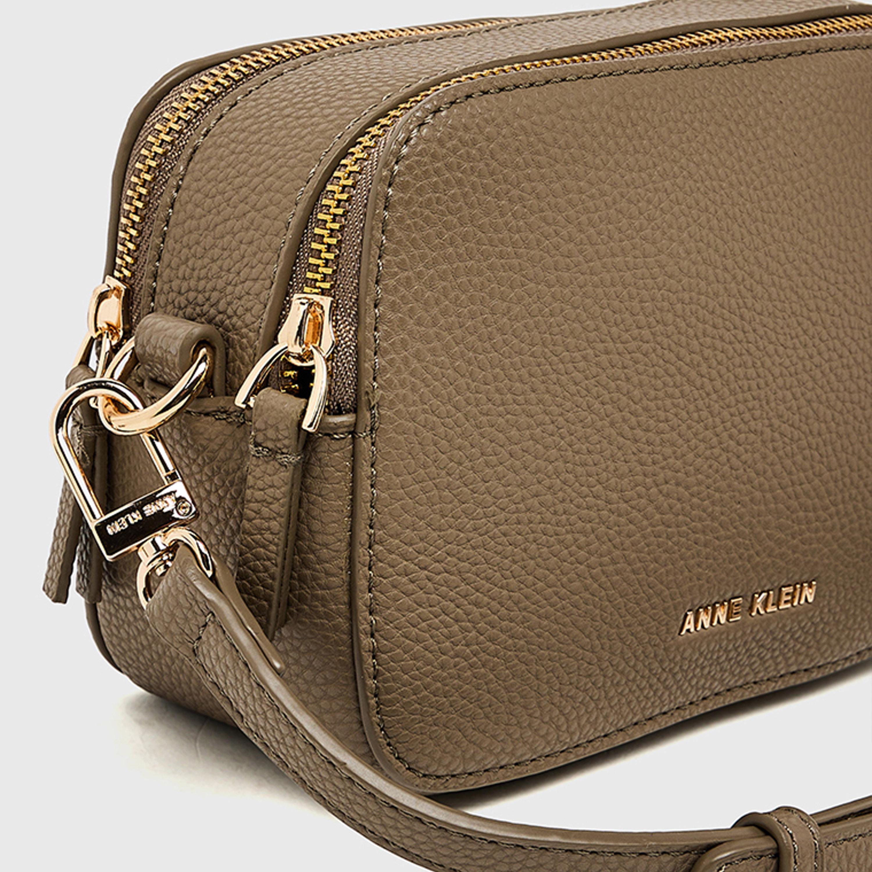 آن كلين - شنطة كروس مزخرفة بسحاب وحزام قابل للإزالة | 20 × 13 × 7.5 سم-women-bagsandwallets-handbags-image-5
