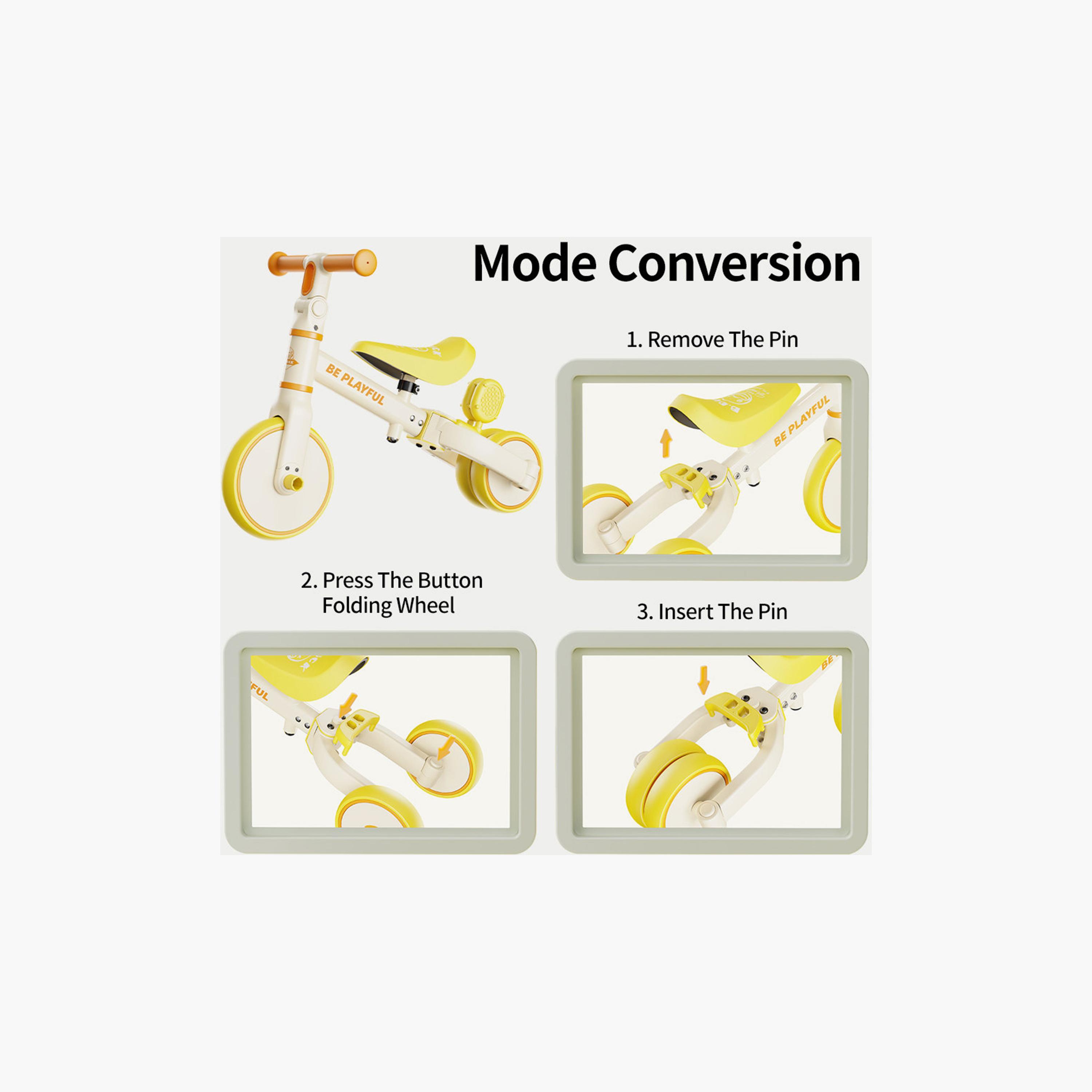 B Duck 3-In-1 Learning Bike with Adjustable Seat & Handlebar - White-toys-outdoor-bikesandrideons-image-4