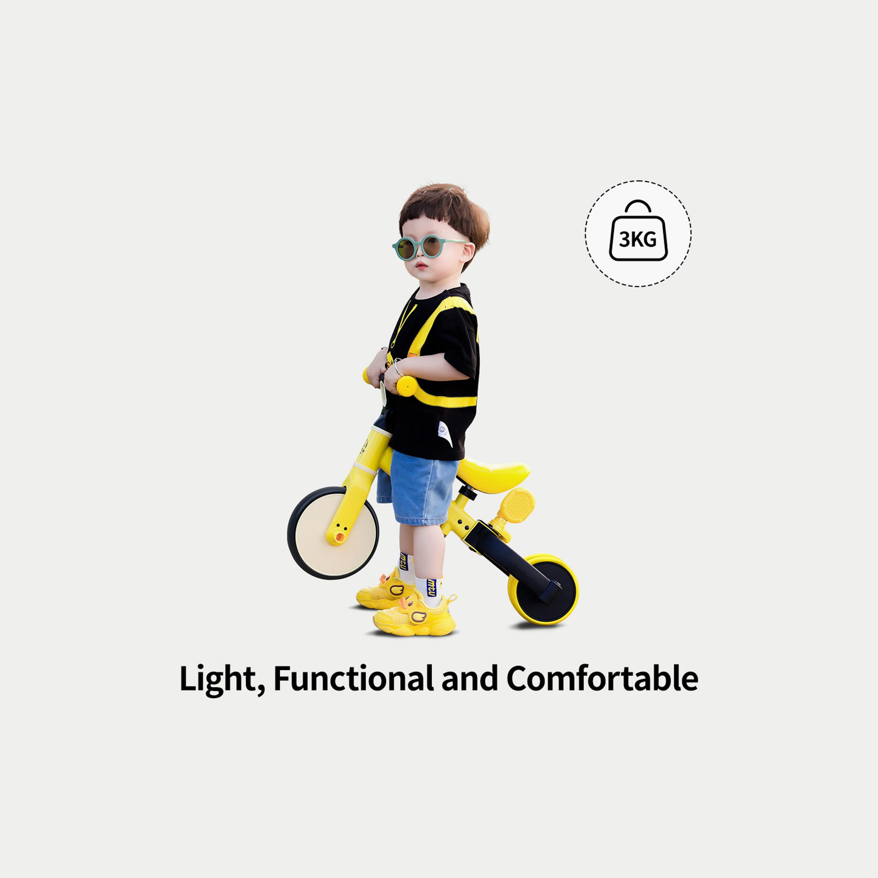 دراجة تعليمية 3 في 1 مع مقعد ومقود قابلين للتعديل من بي داك - أصفر-toys-outdoor-bikesandrideons-image-2