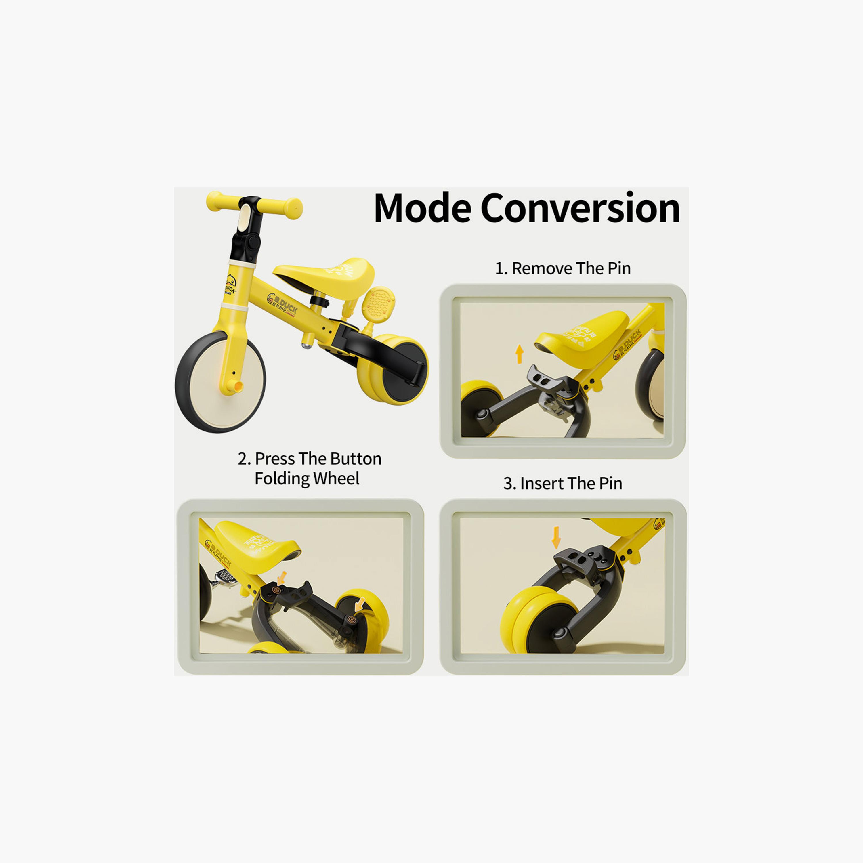 دراجة تعليمية 3 في 1 مع مقعد ومقود قابلين للتعديل من بي داك - أصفر-toys-outdoor-bikesandrideons-image-4
