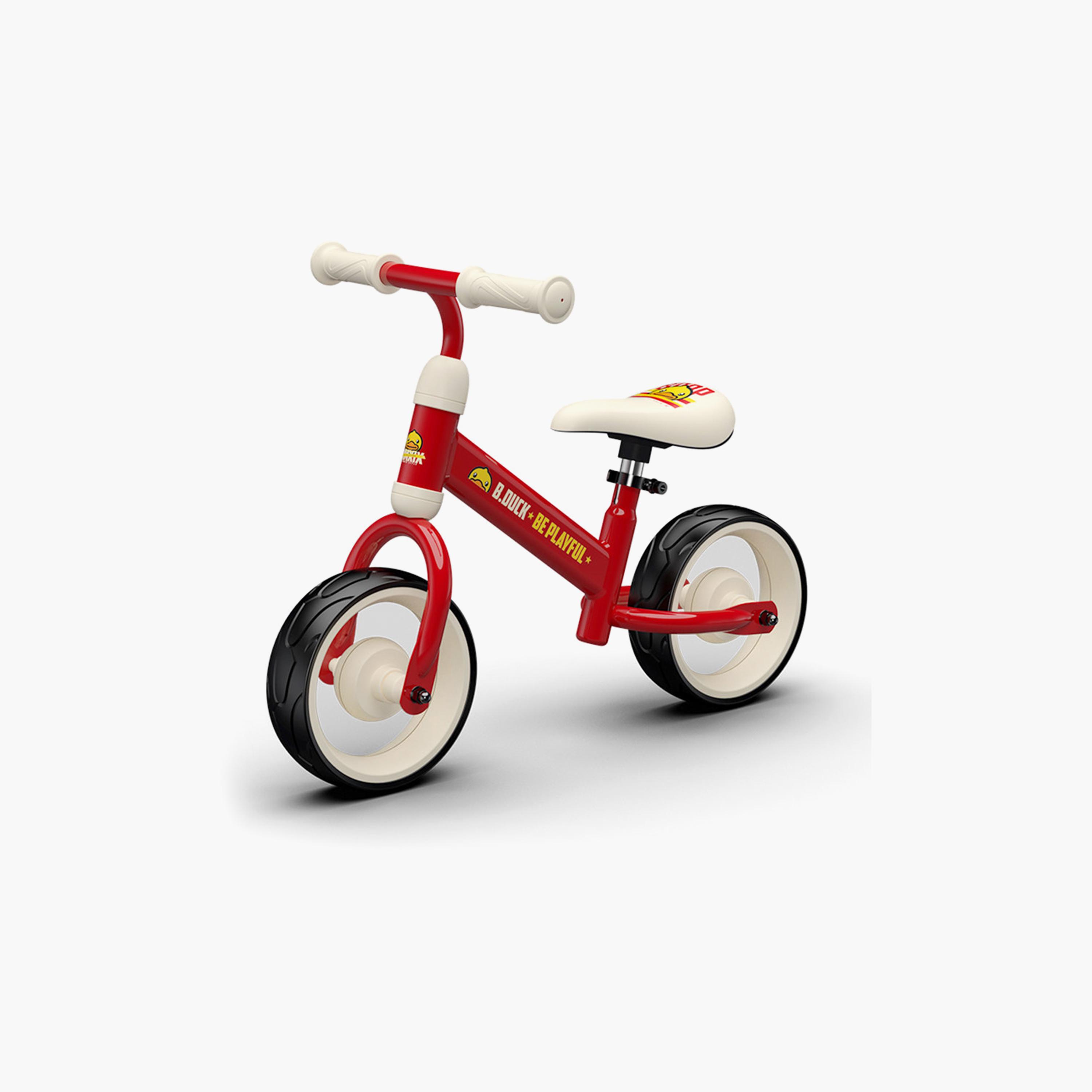 B Duck Balance Bike with Height Adjustable Saddle, Anti-Slip Handle & Wheels - Dark Red-toys-outdoor-bikesandrideons-bikes-image-1