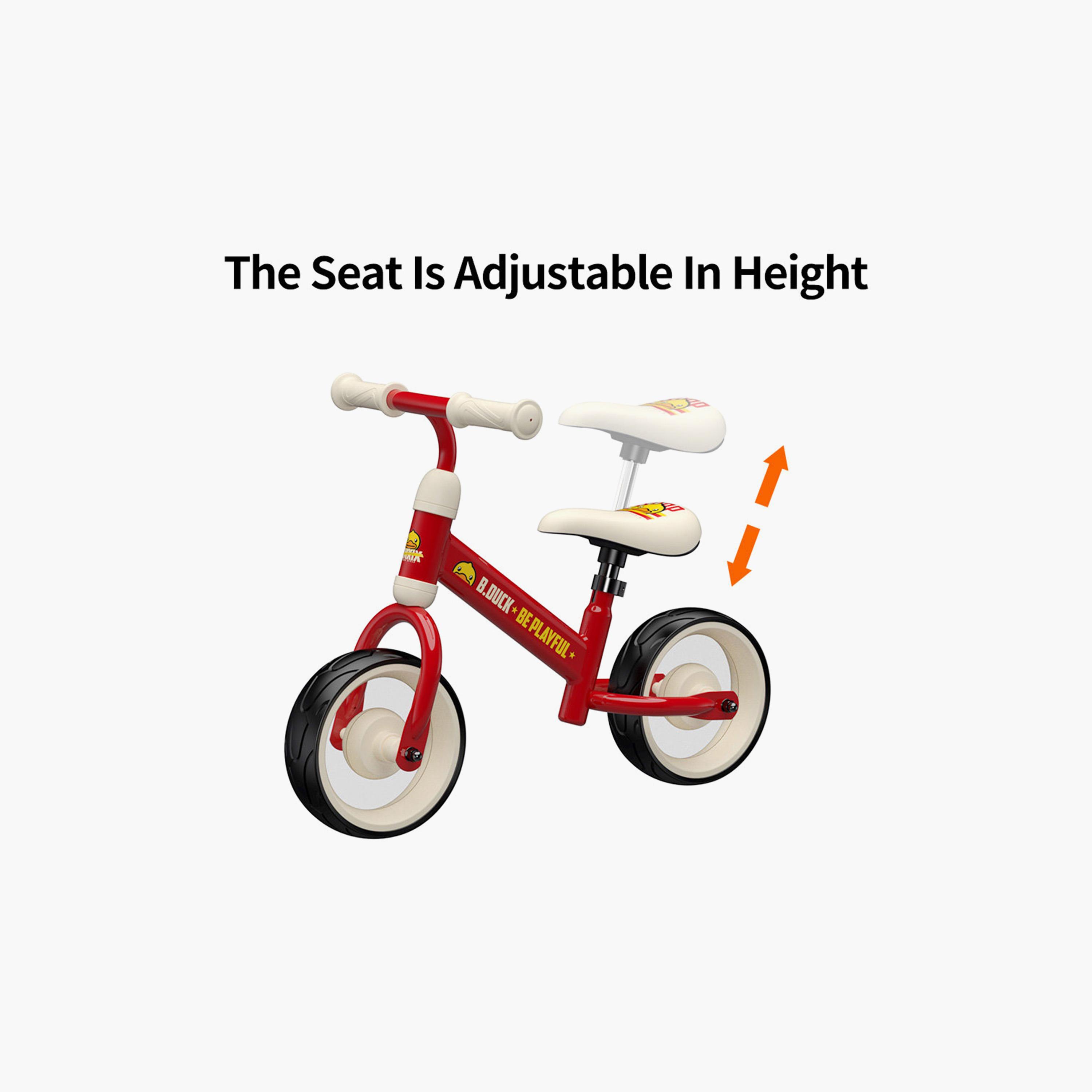 B Duck Balance Bike with Height Adjustable Saddle, Anti-Slip Handle & Wheels - Dark Red-toys-outdoor-bikesandrideons-bikes-image-3