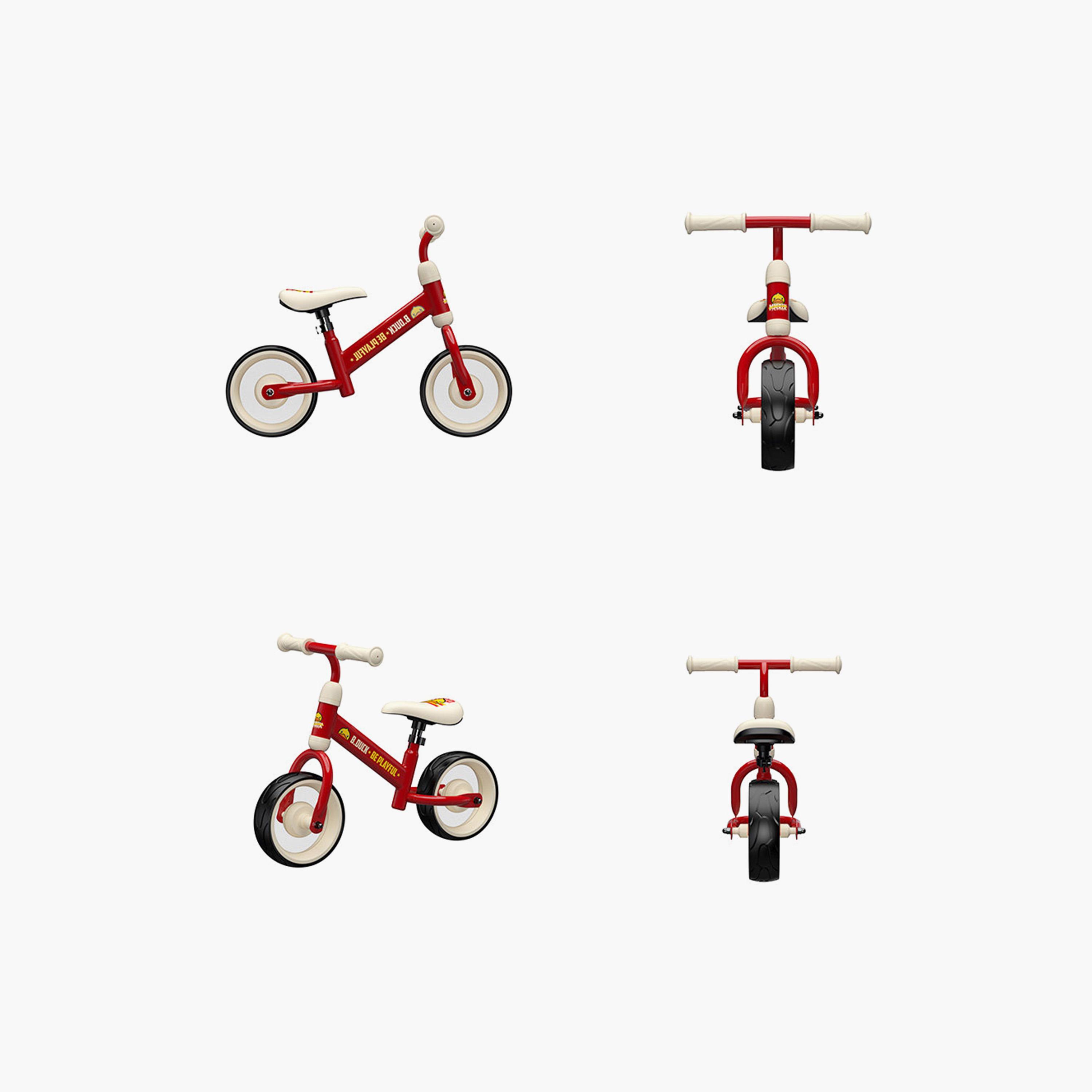 B Duck Balance Bike with Height Adjustable Saddle, Anti-Slip Handle & Wheels - Dark Red-toys-outdoor-bikesandrideons-bikes-image-5