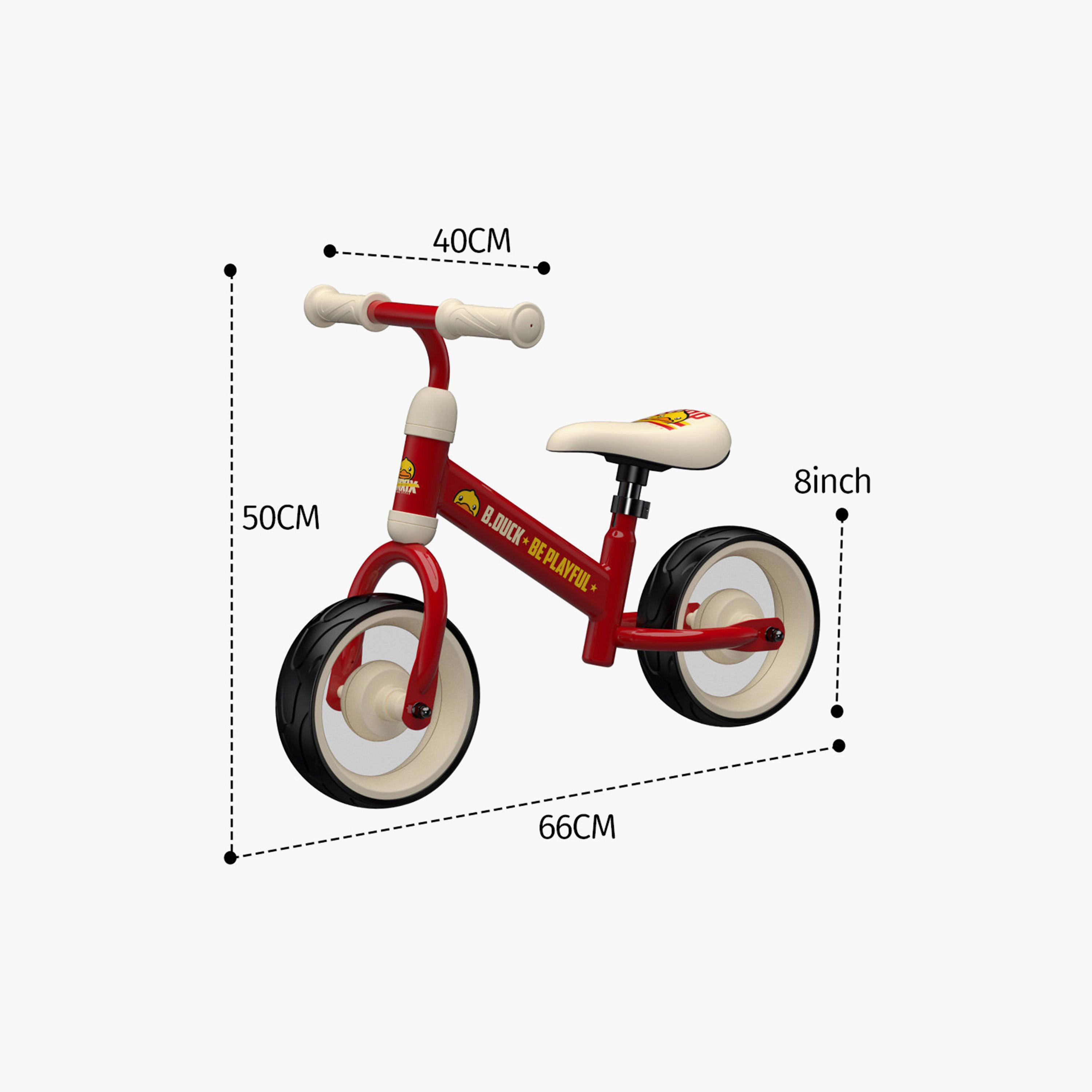 B Duck Balance Bike with Height Adjustable Saddle, Anti-Slip Handle & Wheels - Dark Red-toys-outdoor-bikesandrideons-bikes-image-6