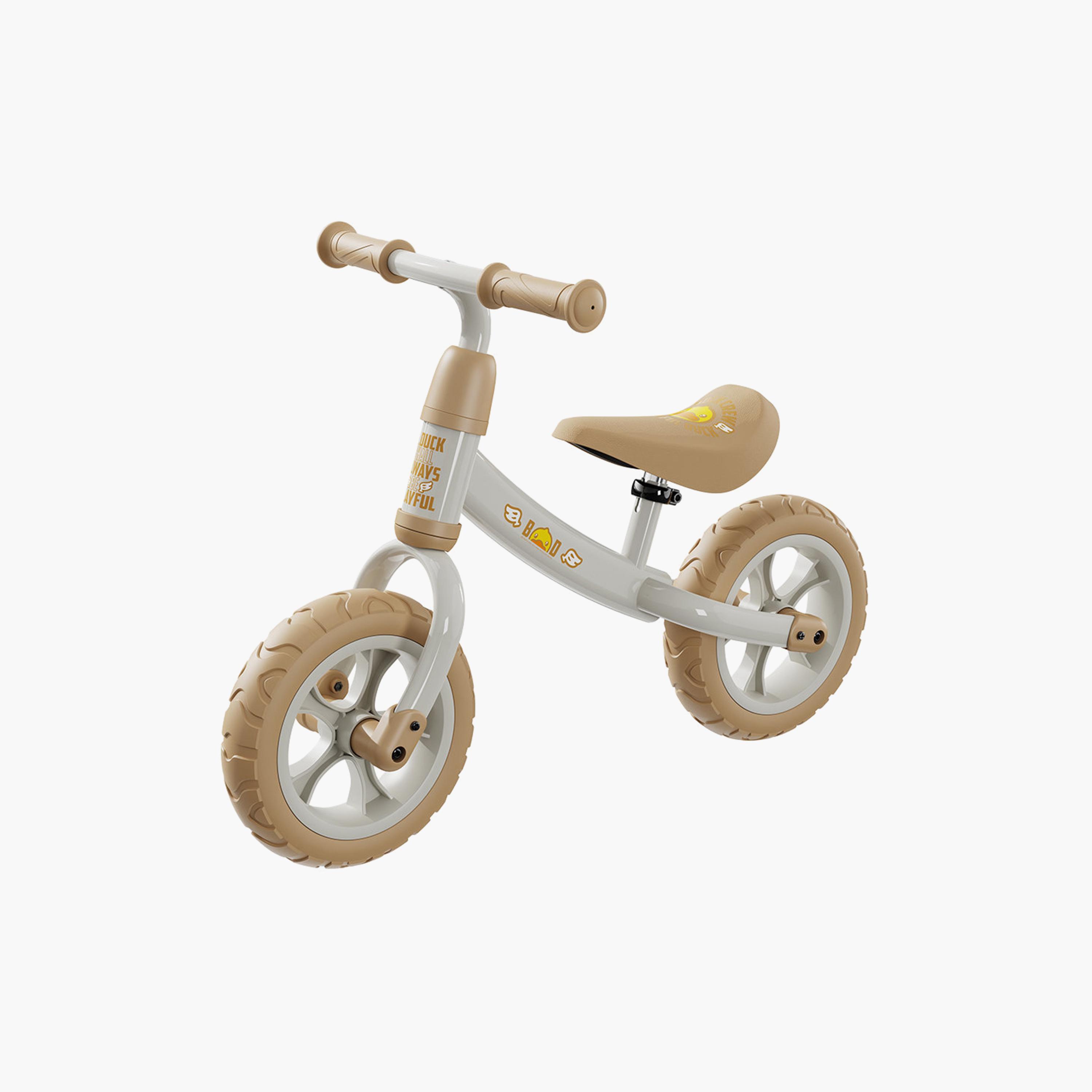 B Duck Balance Bike with Height Adjustable Saddle, Anti-Slip Handle & Wheels - White-toys-outdoor-bikesandrideons-bikes-image-1