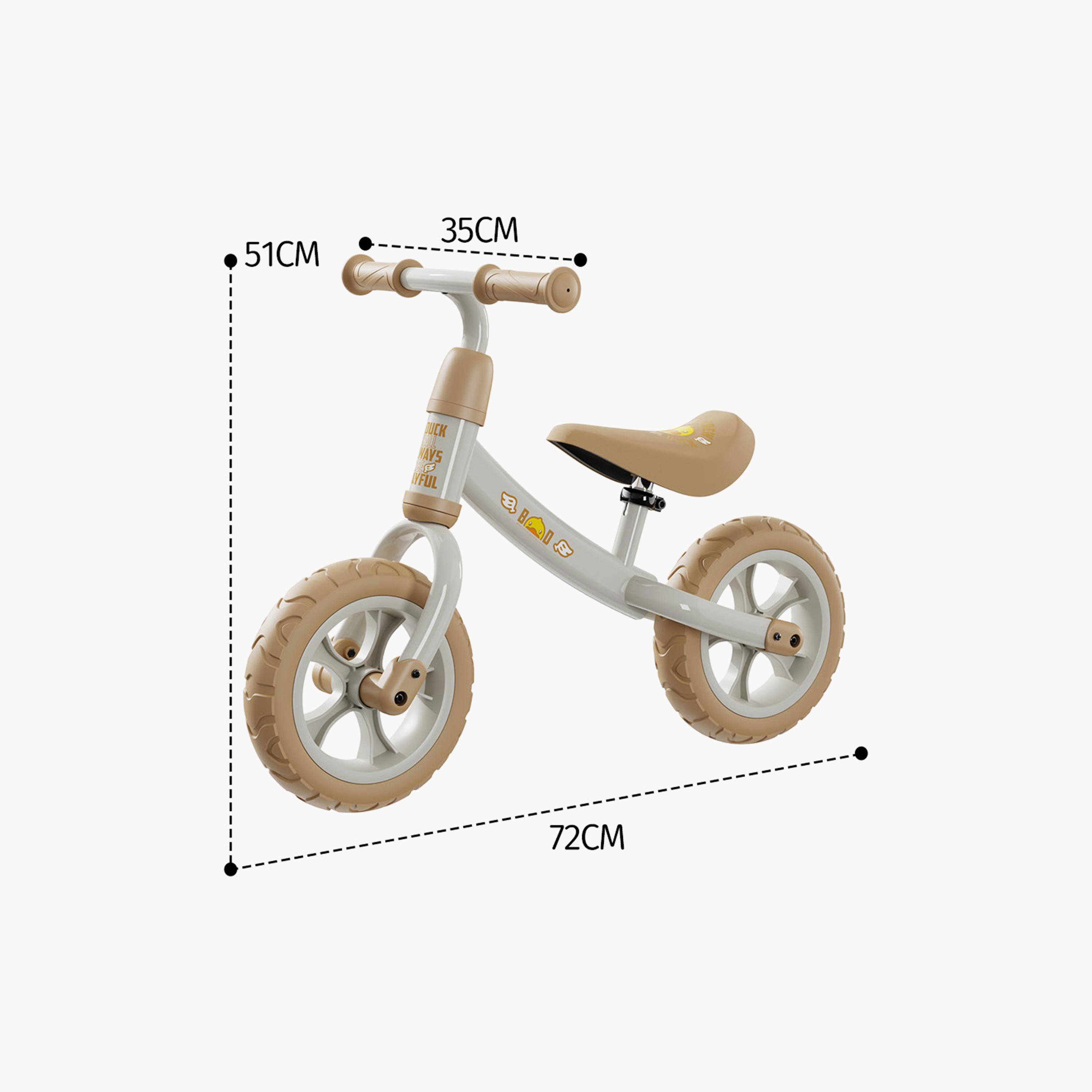 B Duck Balance Bike with Height Adjustable Saddle, Anti-Slip Handle & Wheels - White-toys-outdoor-bikesandrideons-bikes-image-8