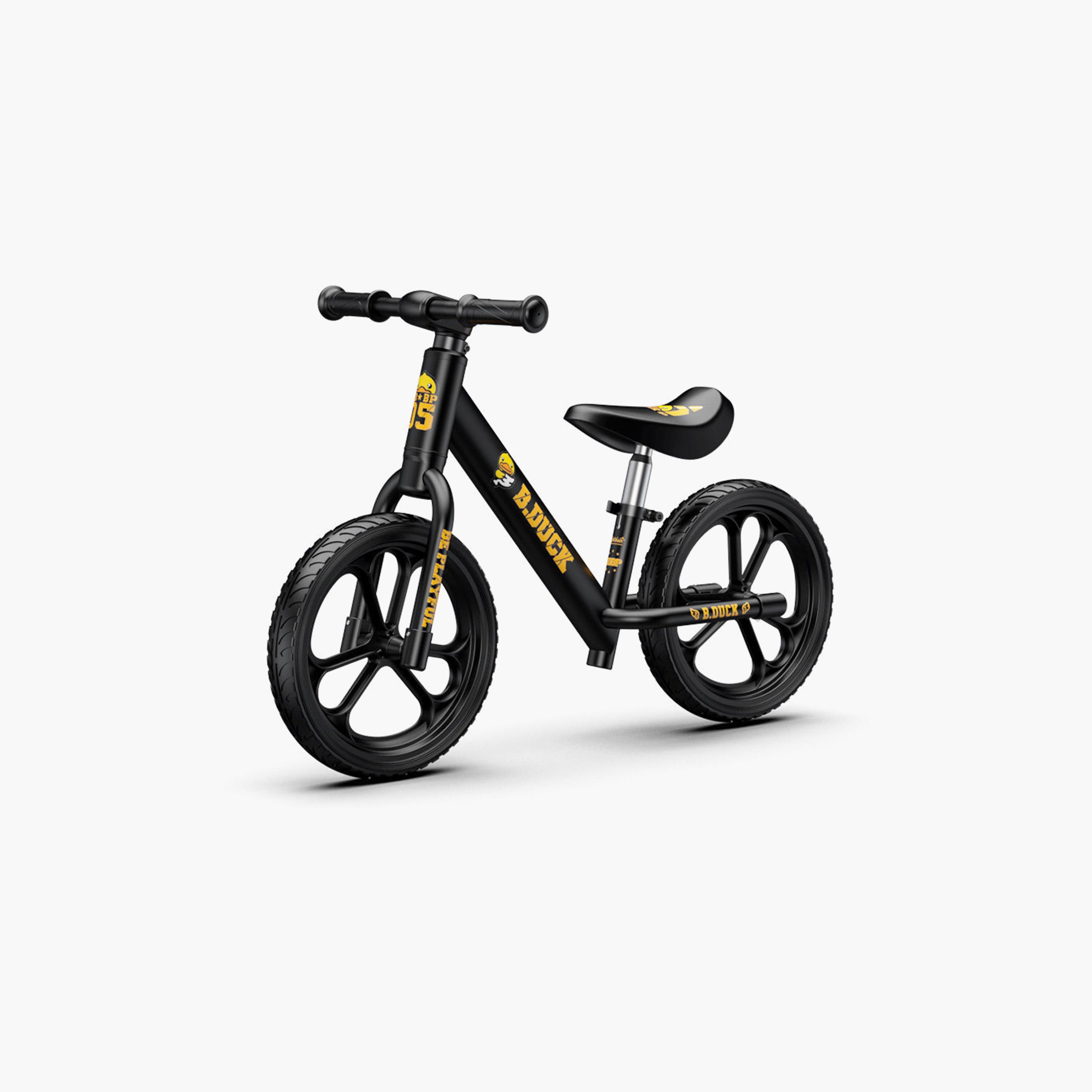 B Duck Balance Bike with Height Adjustable Handlebar, Anti-Slip Handle & Wheels - Yellow-toys-outdoor-bikesandrideons-bikes-image-1