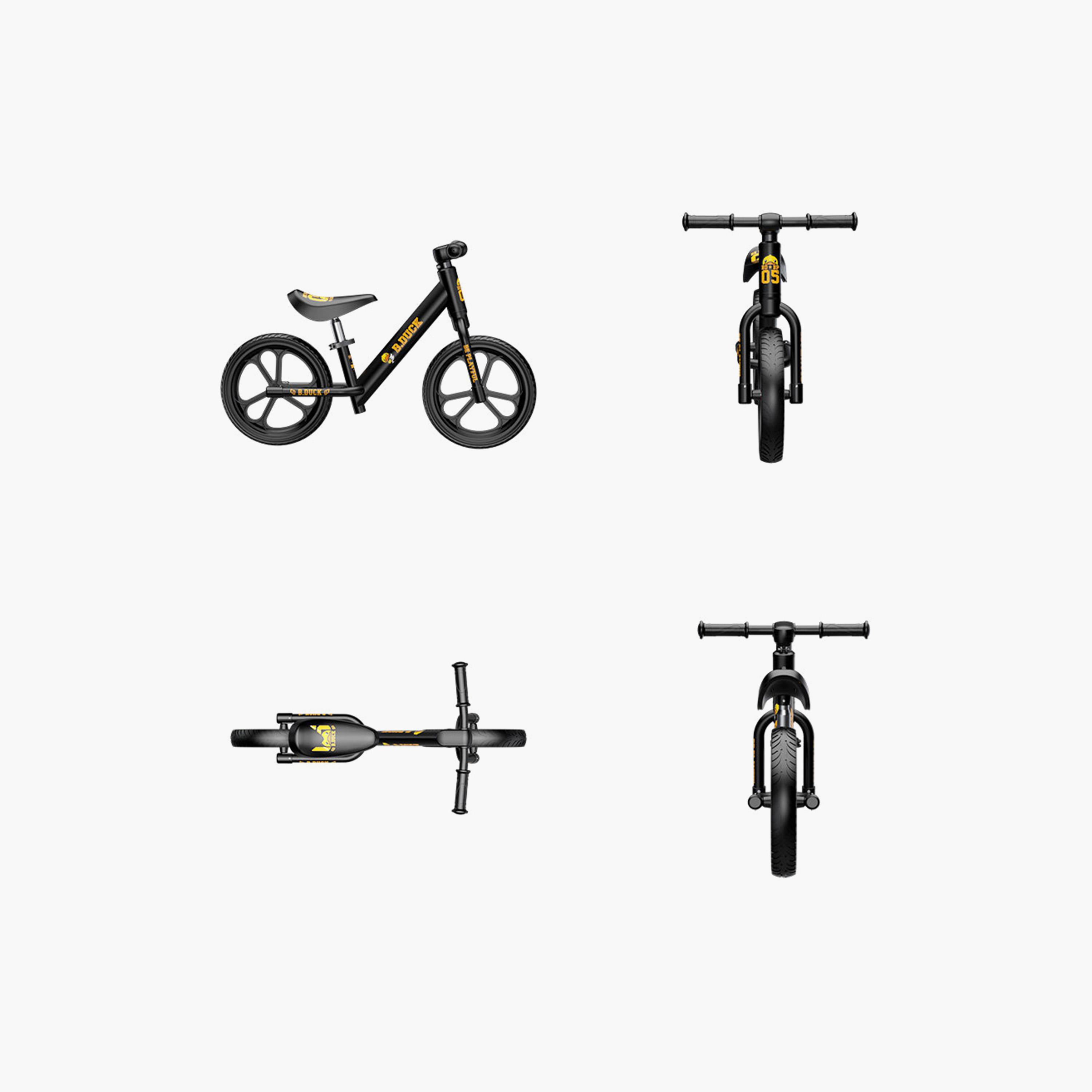 B Duck Balance Bike with Height Adjustable Handlebar, Anti-Slip Handle & Wheels - Yellow-toys-outdoor-bikesandrideons-bikes-image-5