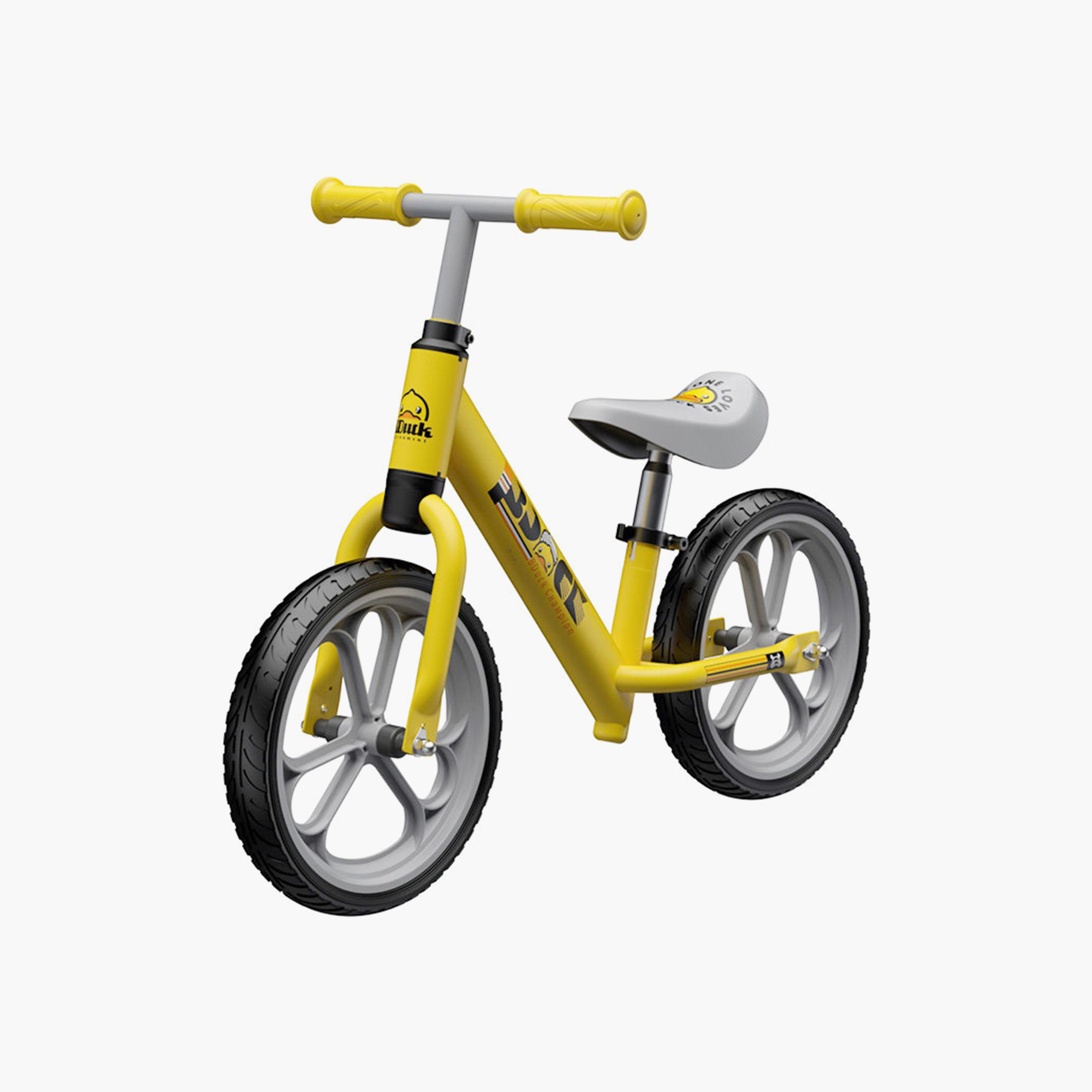 B Duck Balance Bike with Height Adjustable Handlebar, Anti-Slip Handle & Wheels - Yellow-toys-outdoor-bikesandrideons-bikes-image-1