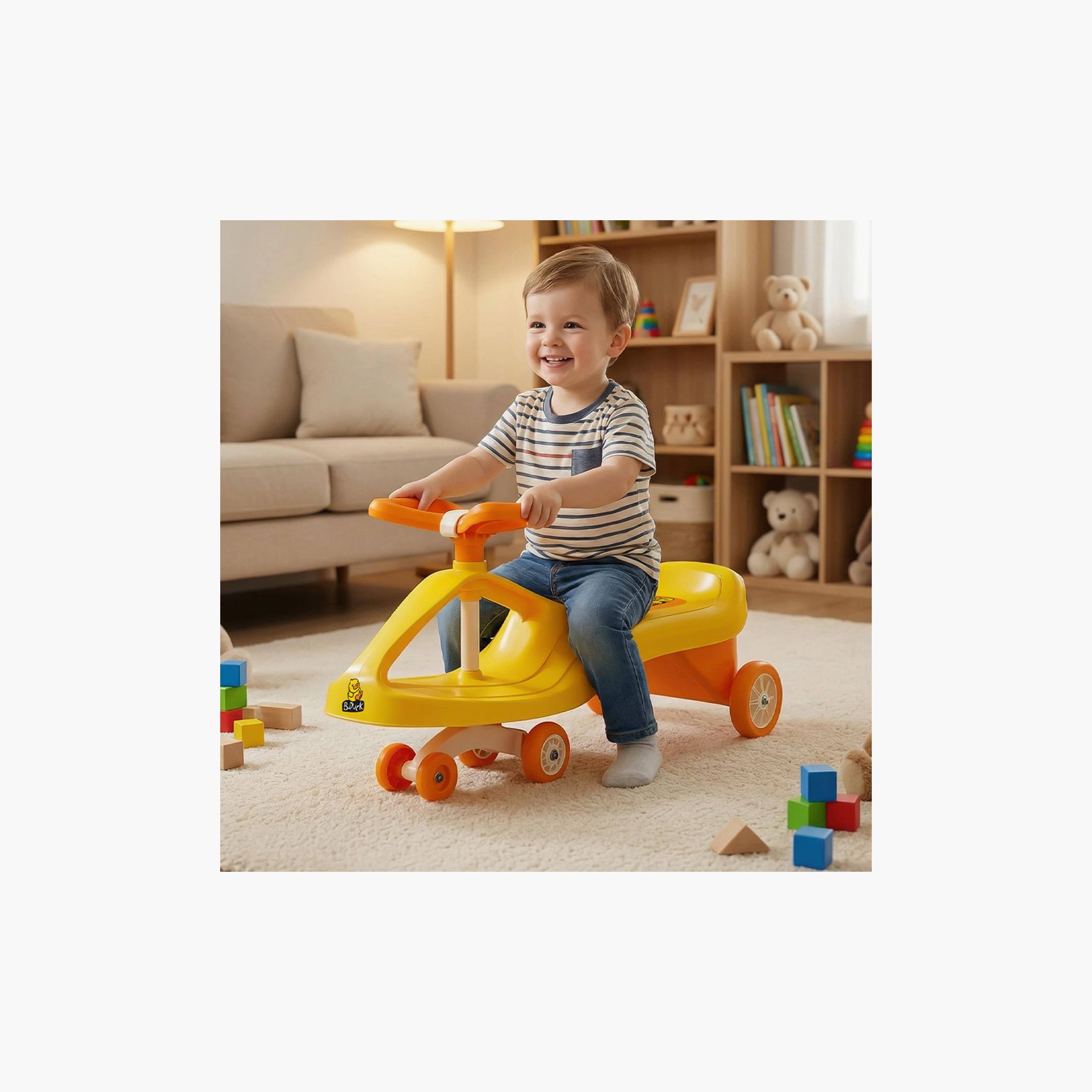 لعبة ركوب سيارة "تويست" مع عجلة قيادة تدور 360 درجة من بي داك - أصفر-toys-outdoor-bikesandrideons-manualrideons-image-2