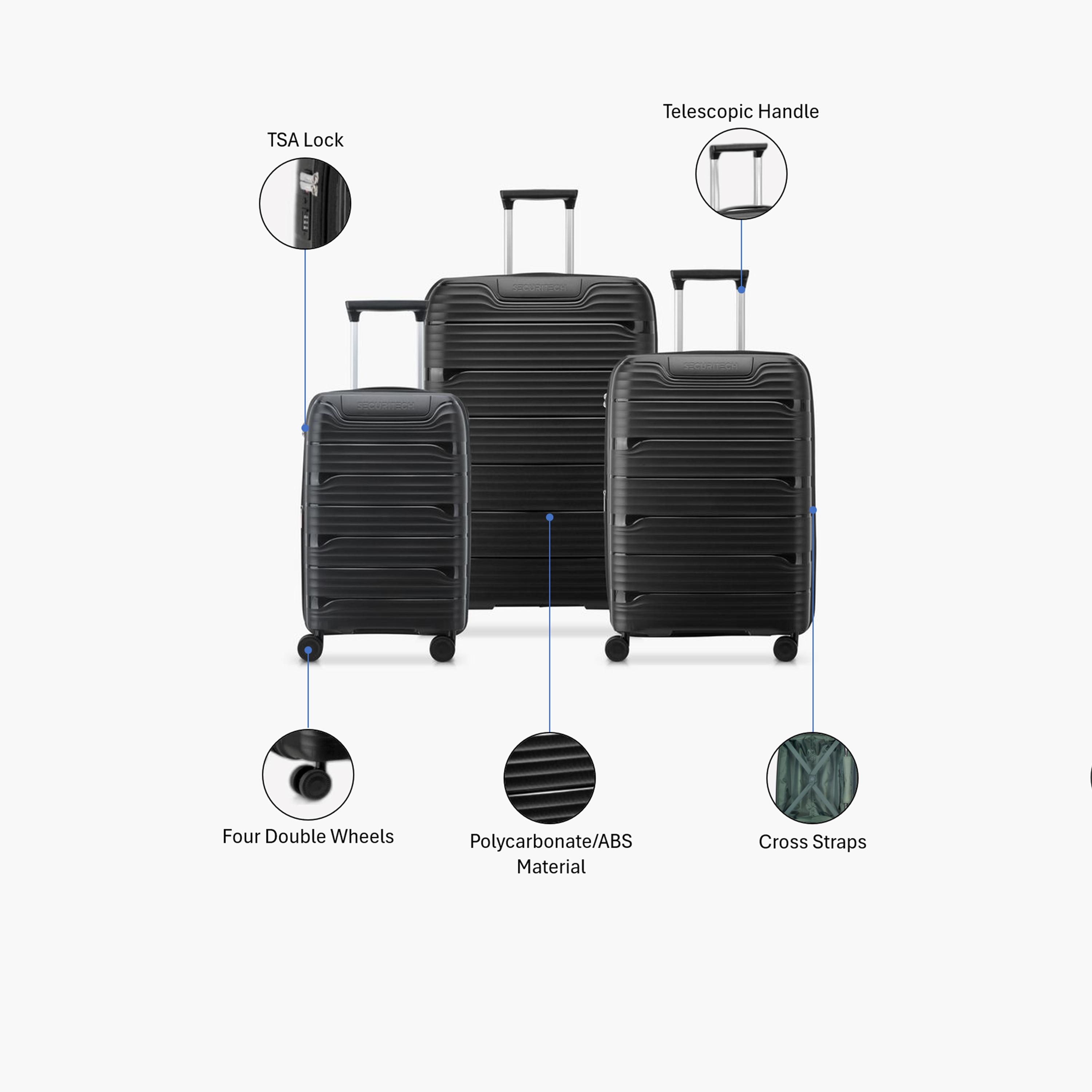 Delsey Paris Securitech Dune Set of 3 Polycarbonate with ABS Hard Sided 4-Wheeler Spinner Trolley Bag with TSA Lock-travel-luggagesandbags-luggage-image-2