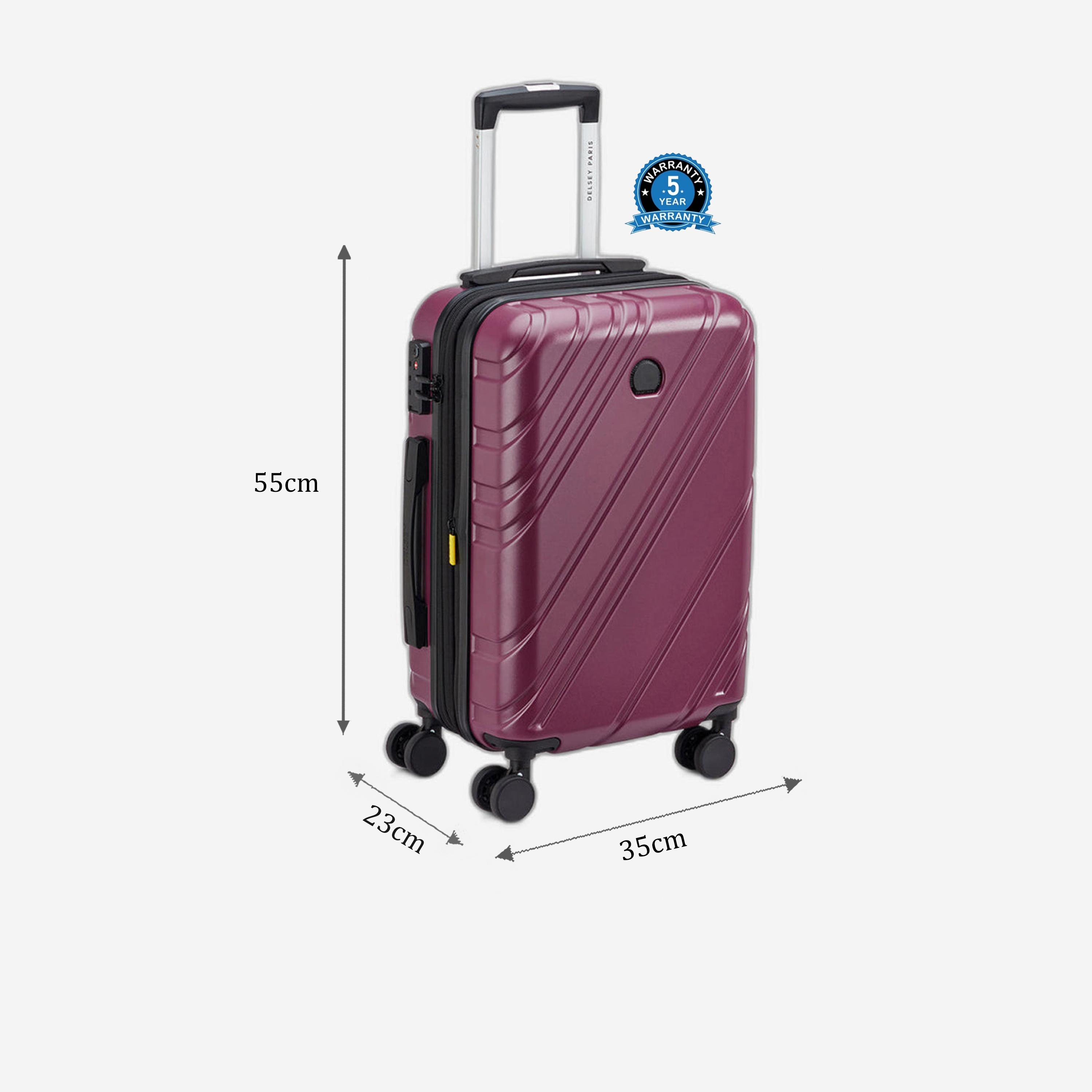 Delsey Paris Maxence 55 CM Small Cabin Polycarbonate with ABS Hard Sided 4-Wheeler Spinner Trolley Bag with TSA Lock-travel-luggagesandbags-luggage-image-2