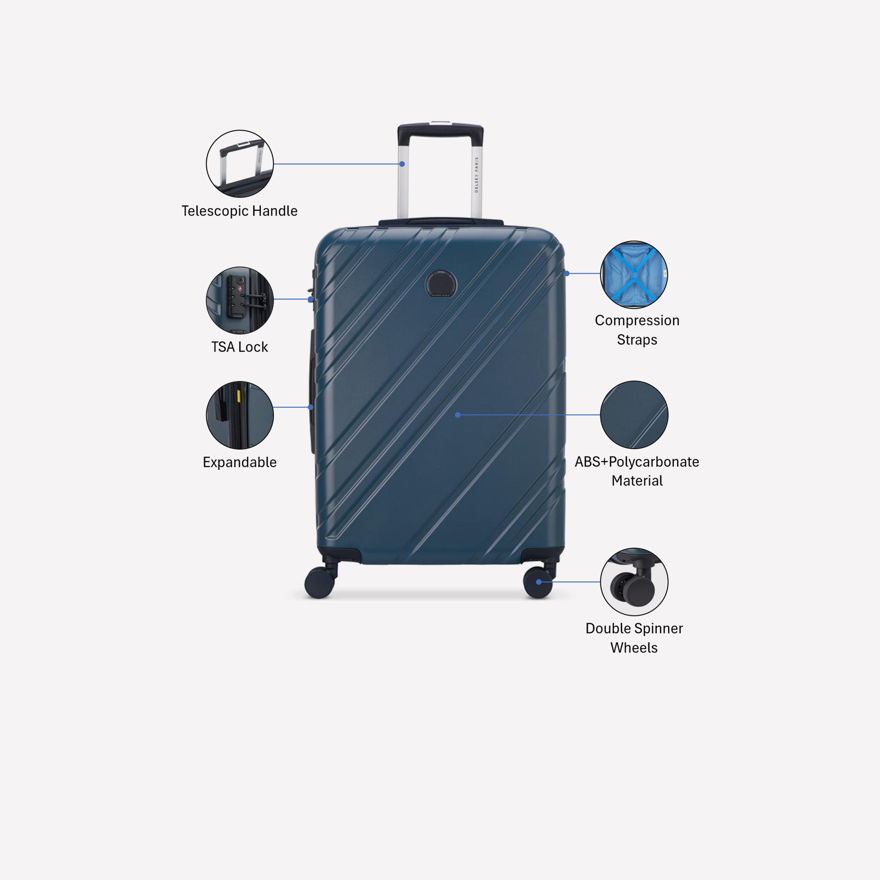 Delsey Paris Maxence 70 CM Medium Check-in Polycarbonate with ABS Hard Sided 4-Wheeler Spinner Trolley Bag with TSA Lock-travel-luggagesandbags-luggage-image-3