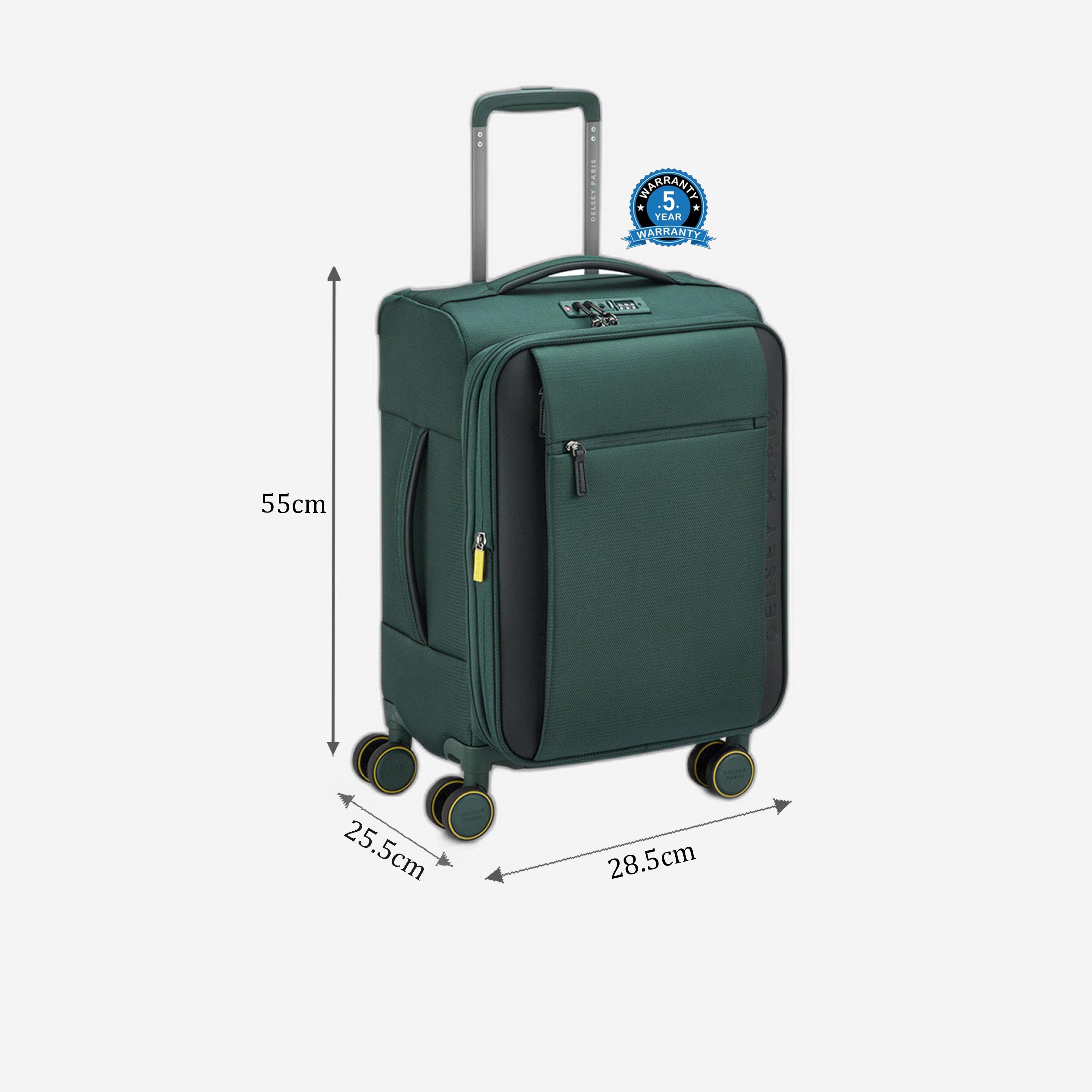 Delsey Paris Montmartre 3.0 55 CM Small Cabin Polyester Soft Sided 4-Wheeler Spinner Trolley Bag with TSA Lock-travel-luggagesandbags-luggage-image-2