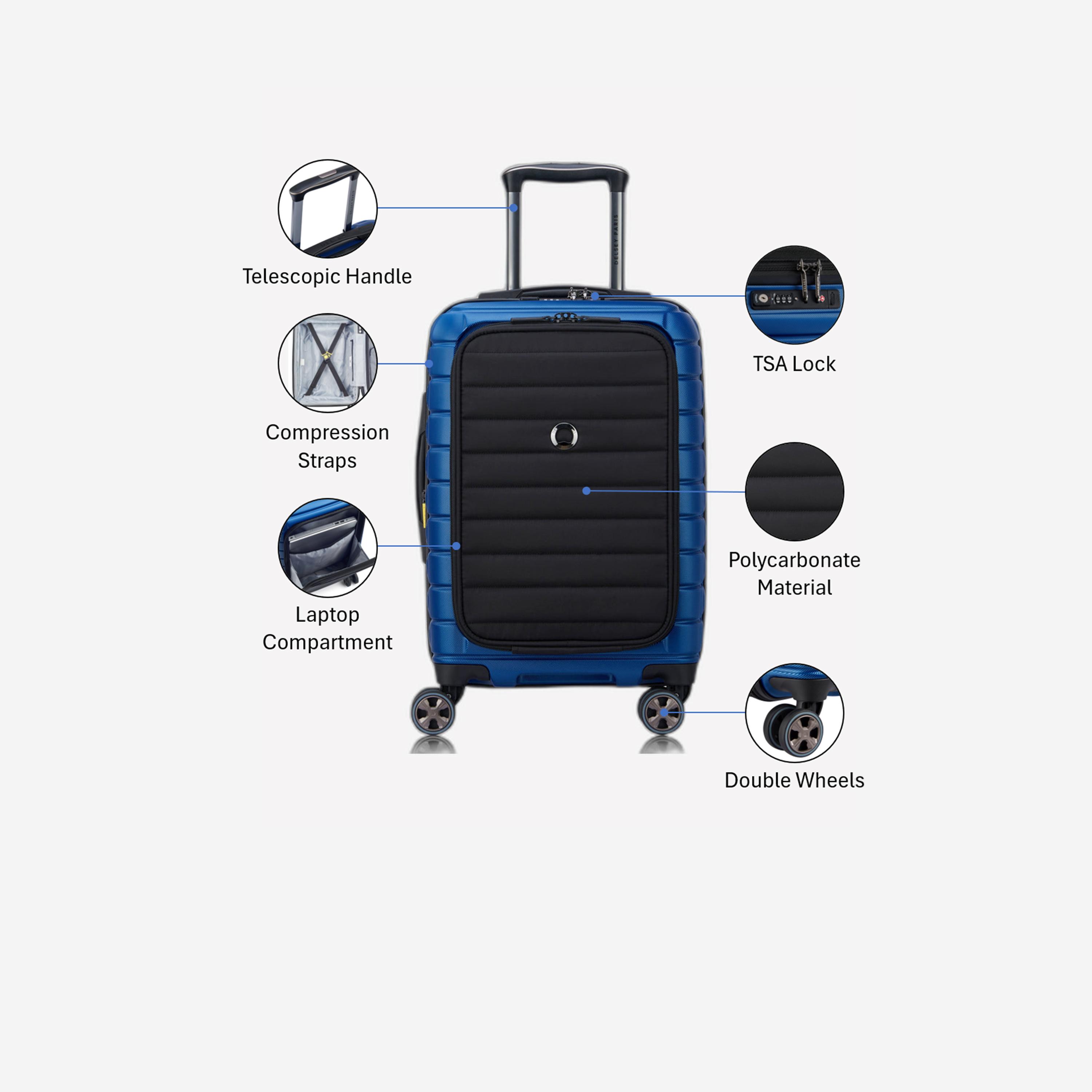 Delsey Paris Shadow 5.0 55 CM Small Cabin Polycarbonate with ABS Hard Sided 4-Wheeler Spinner Trolley Bag with TSA Lock-travel-luggagesandbags-luggage-image-3