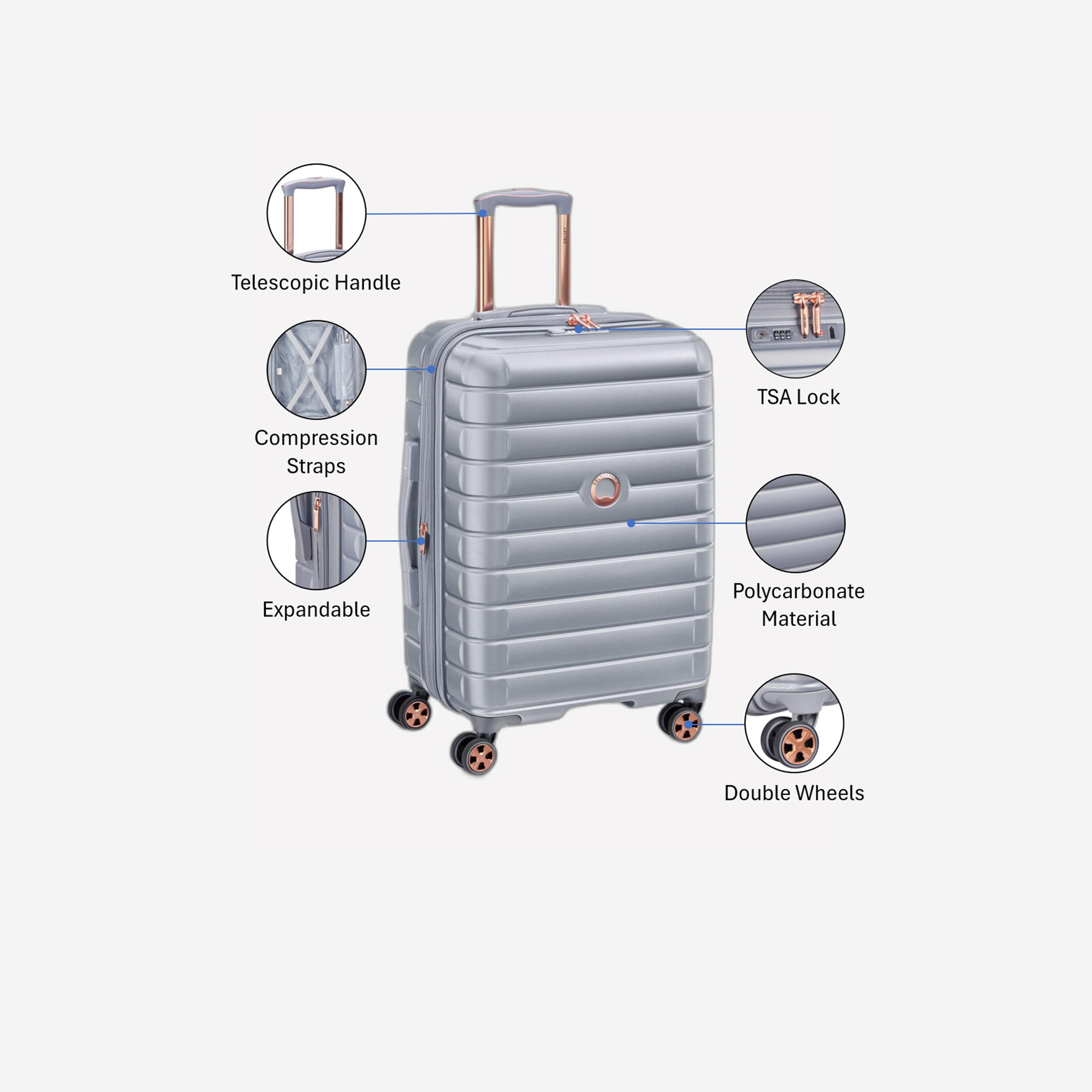 Delsey Paris Shadow 5.0 55 CM Small Cabin Polycarbonate with ABS Hard Sided 4-Wheeler Spinner Trolley Bag with TSA Lock-travel-luggagesandbags-luggage-image-3