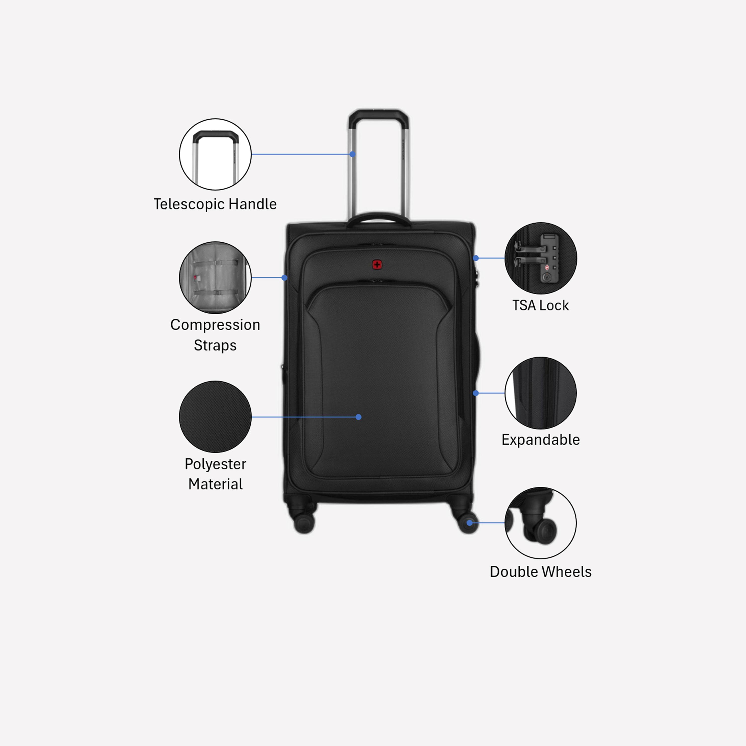 Wenger Vibrave  68 CM Medium Check-in Polyester Soft Sided 4-Wheeler Spinner Trolley Bag with TSA Lock-travel-luggagesandbags-luggage-image-3