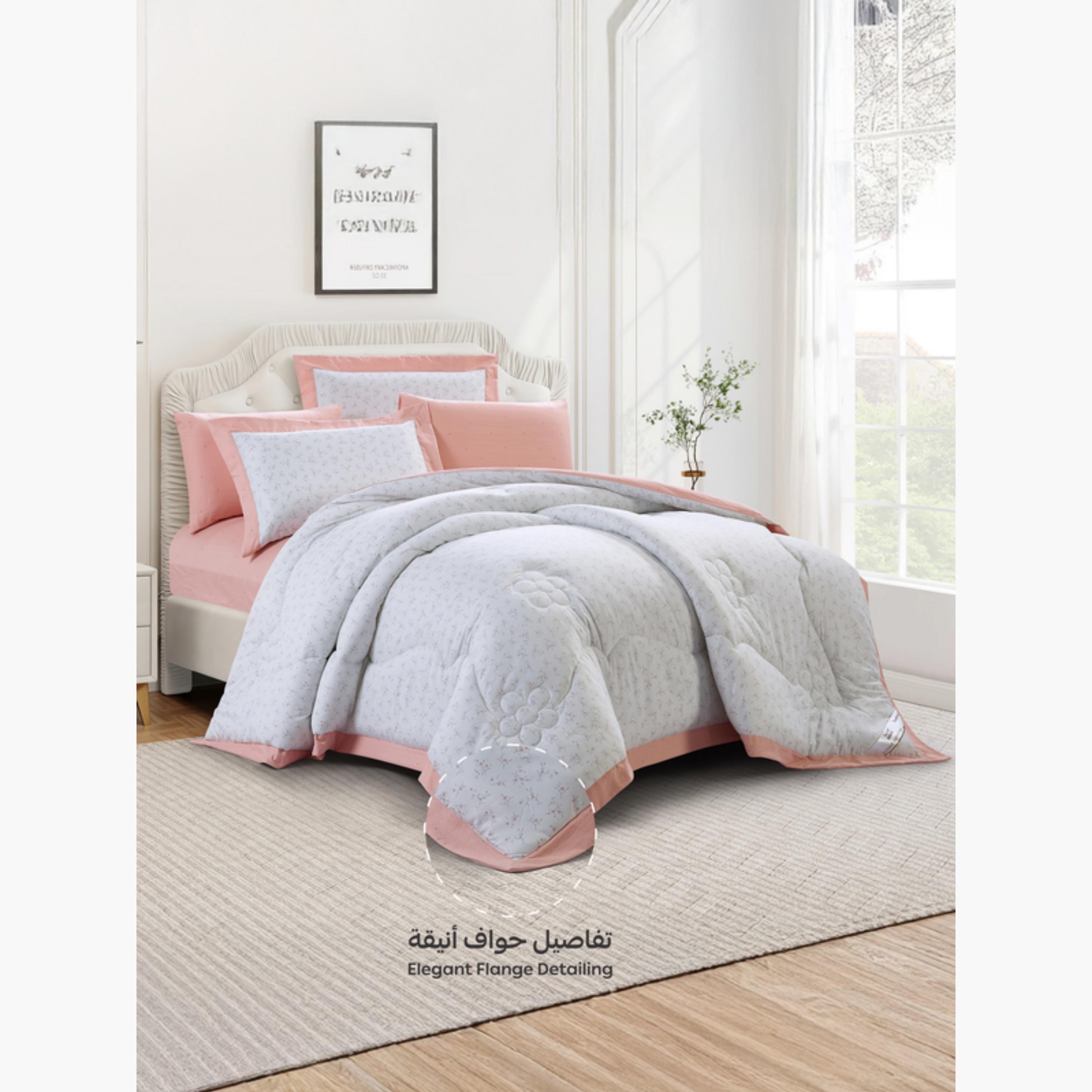 طقم لحاف مزدوج بطبعة زهور-household-bedding-comfortersandbedspreads-comforters-image-12