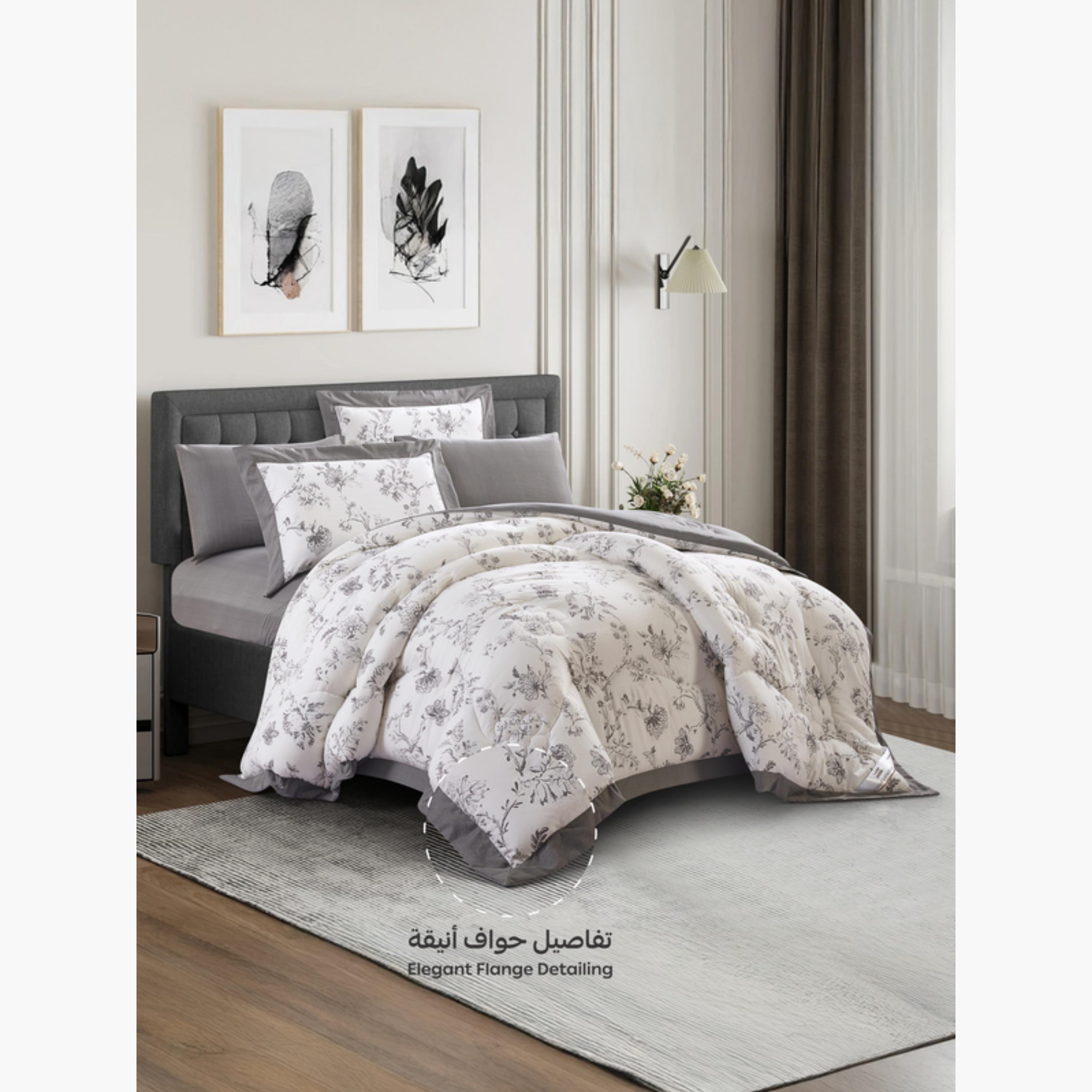طقم لحاف مزدوج بطبعة زهور-household-bedding-comfortersandbedspreads-comforters-image-17