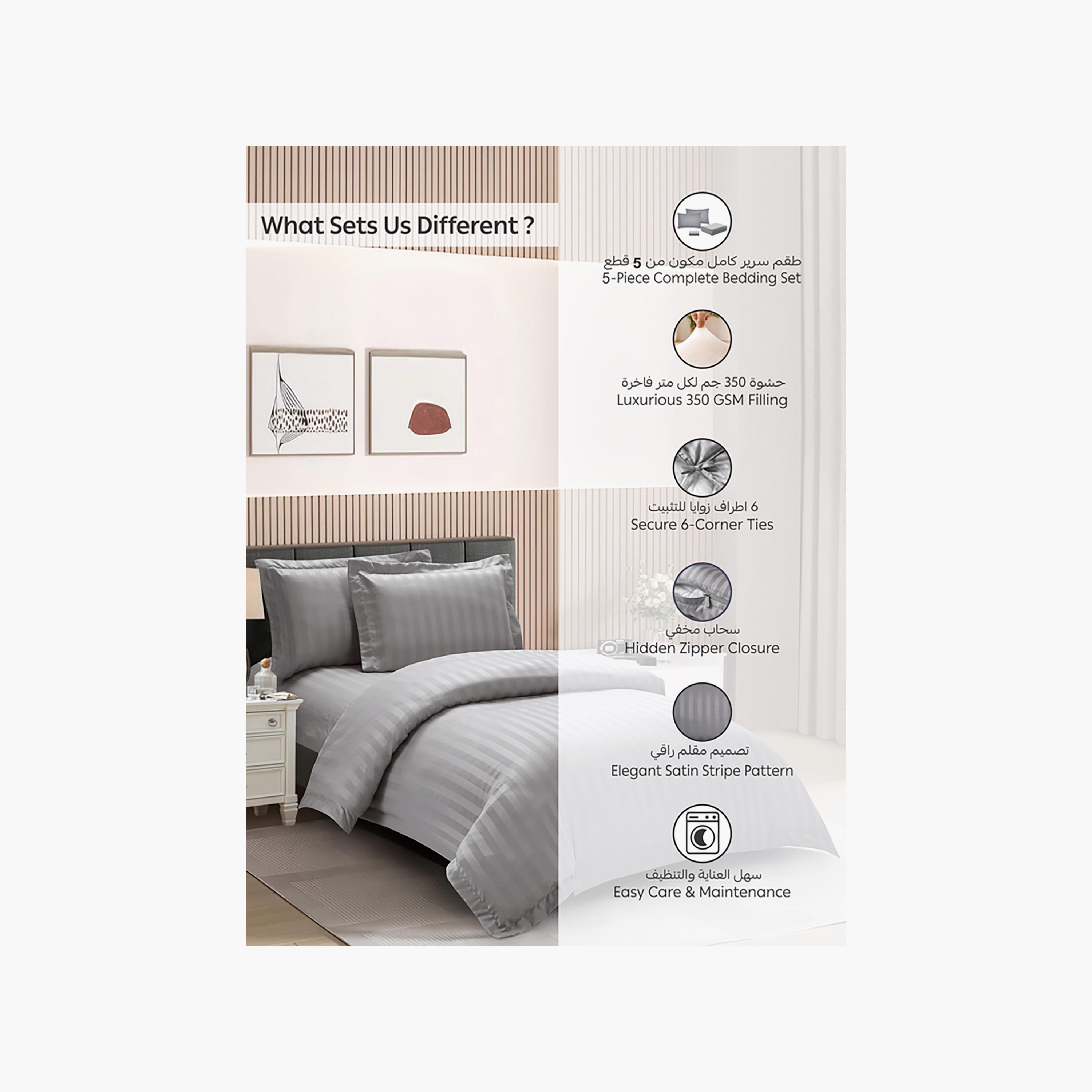 Donetella Queen Printed Side Zippers Duvet Set - 170X230 Cm-household-bedding-duvetandcovers-duvets-image-6