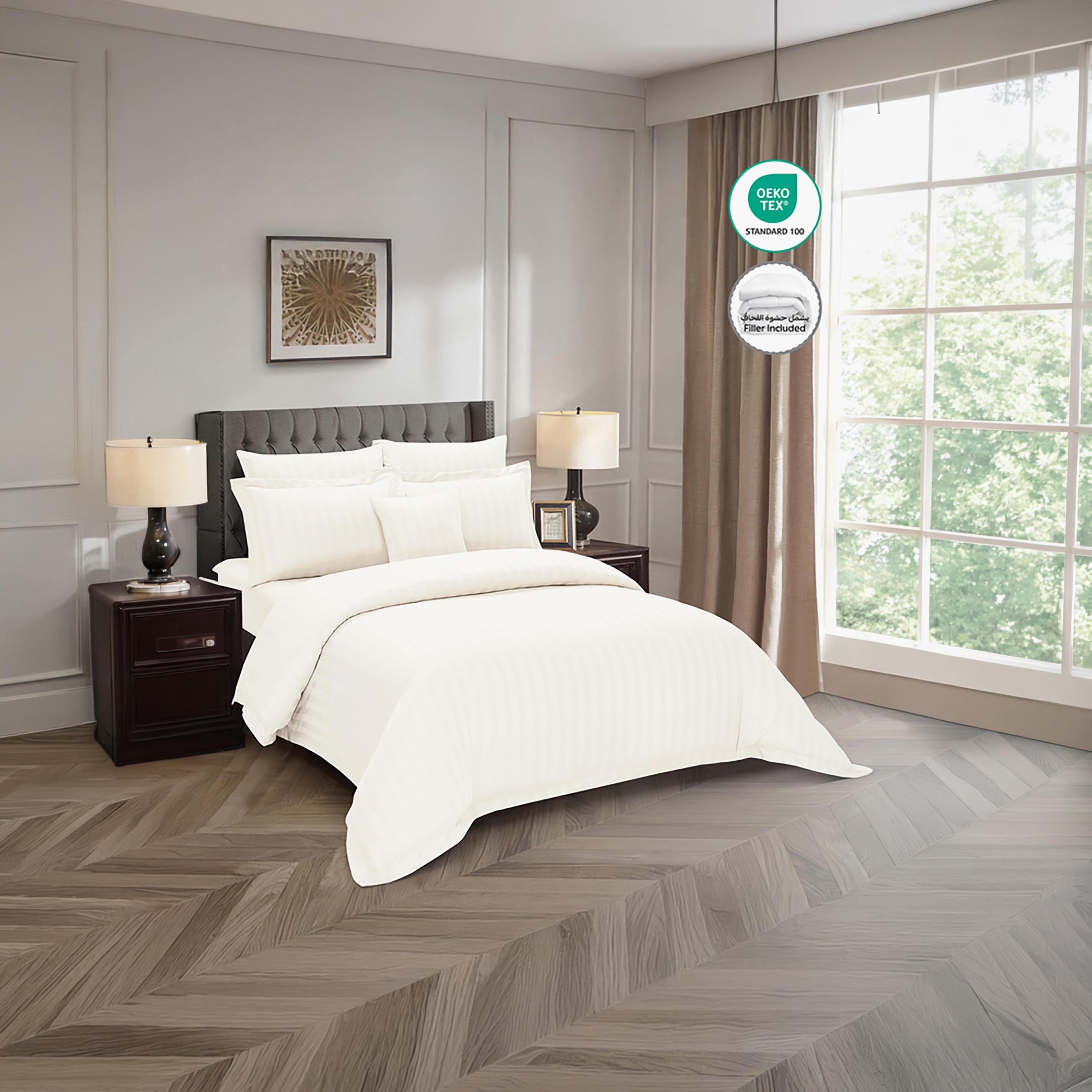 طقم لحاف دونيتيلا سوبر كينج مخطط مضاد للحساسية - 240 × 260 سم-household-bedding-comfortersandbedspreads-comforters-image-2