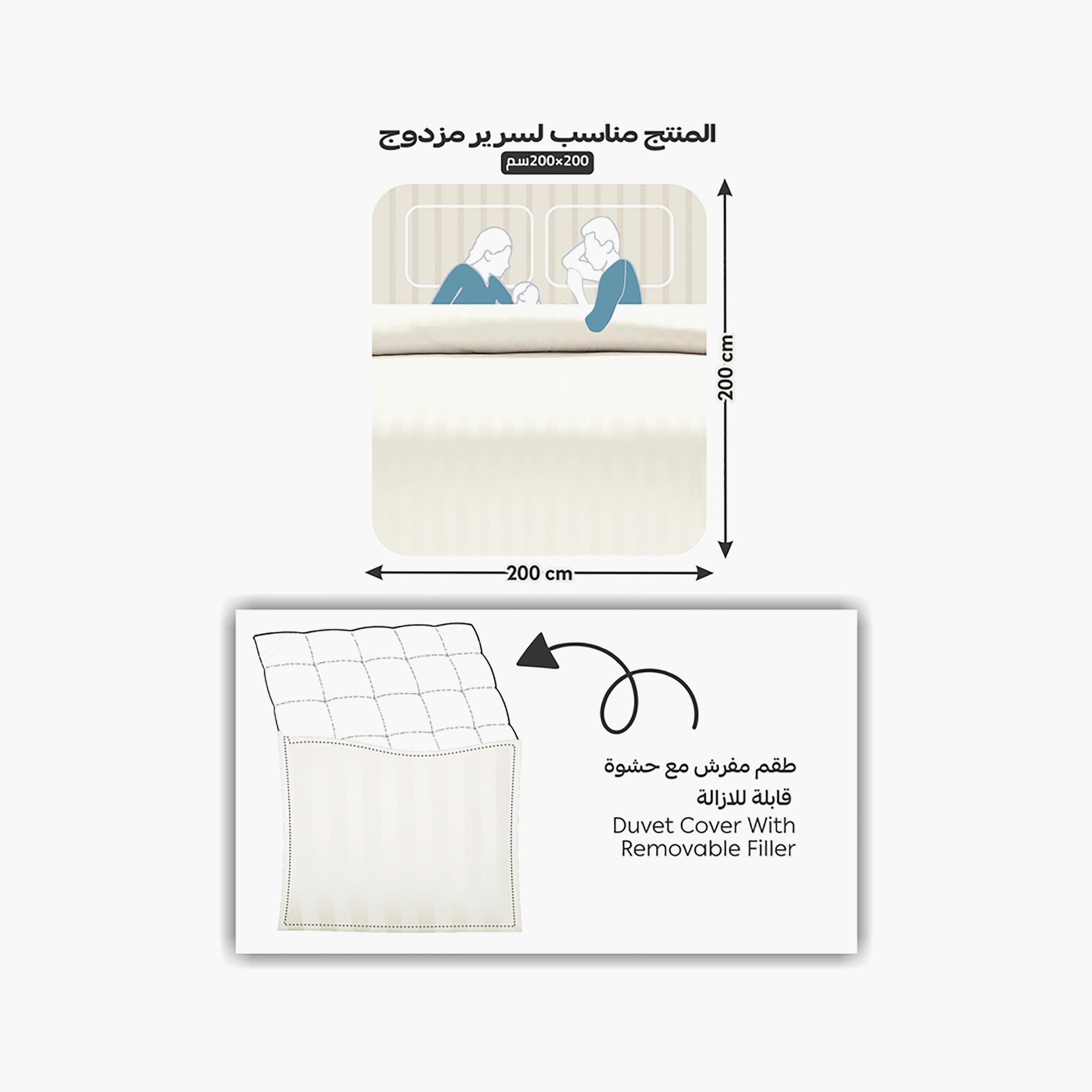 طقم لحاف دونيتيلا سوبر كينج مخطط مضاد للحساسية - 240 × 260 سم-household-bedding-comfortersandbedspreads-comforters-image-3