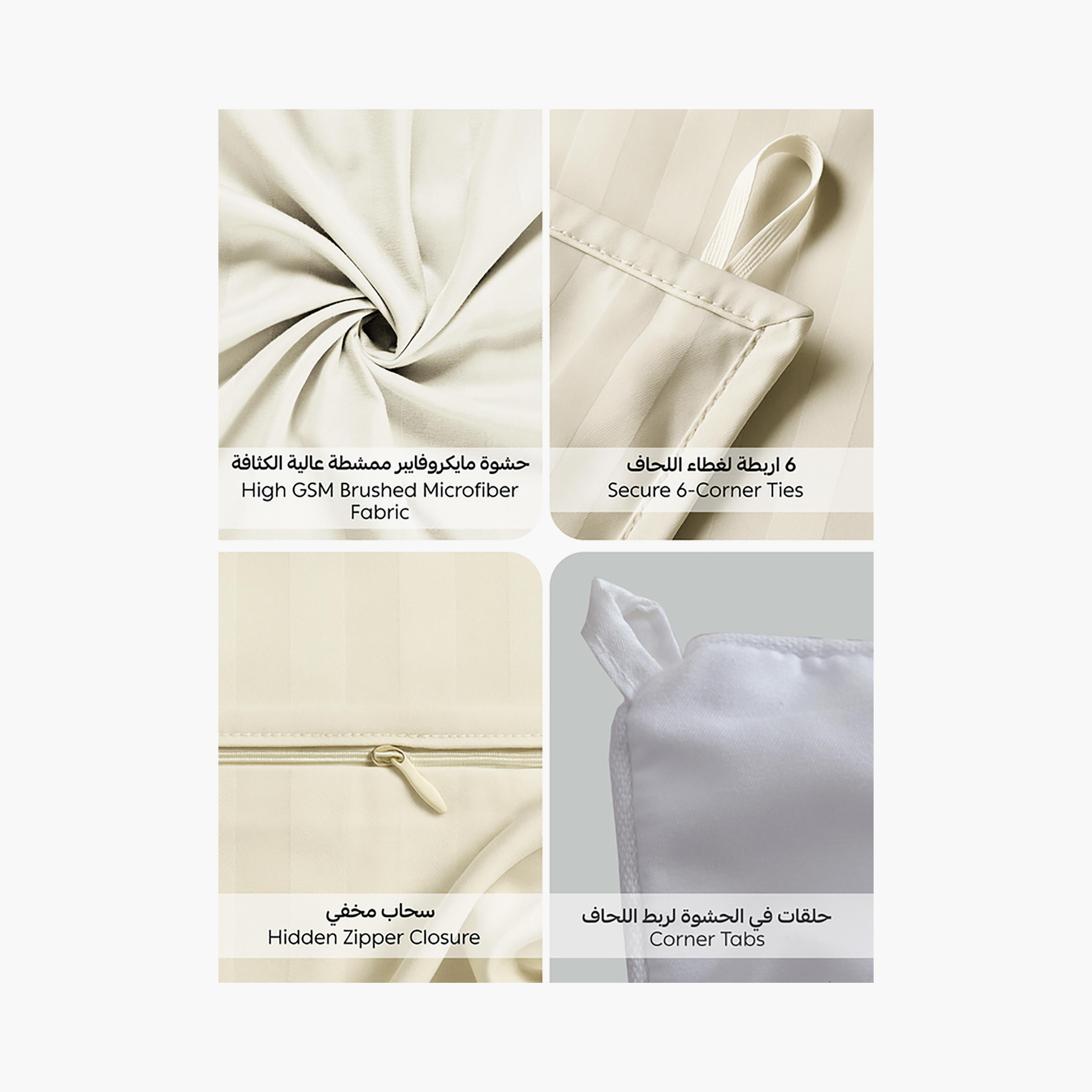 طقم لحاف دونيتيلا سوبر كينج مخطط مضاد للحساسية - 240 × 260 سم-household-bedding-comfortersandbedspreads-comforters-image-5