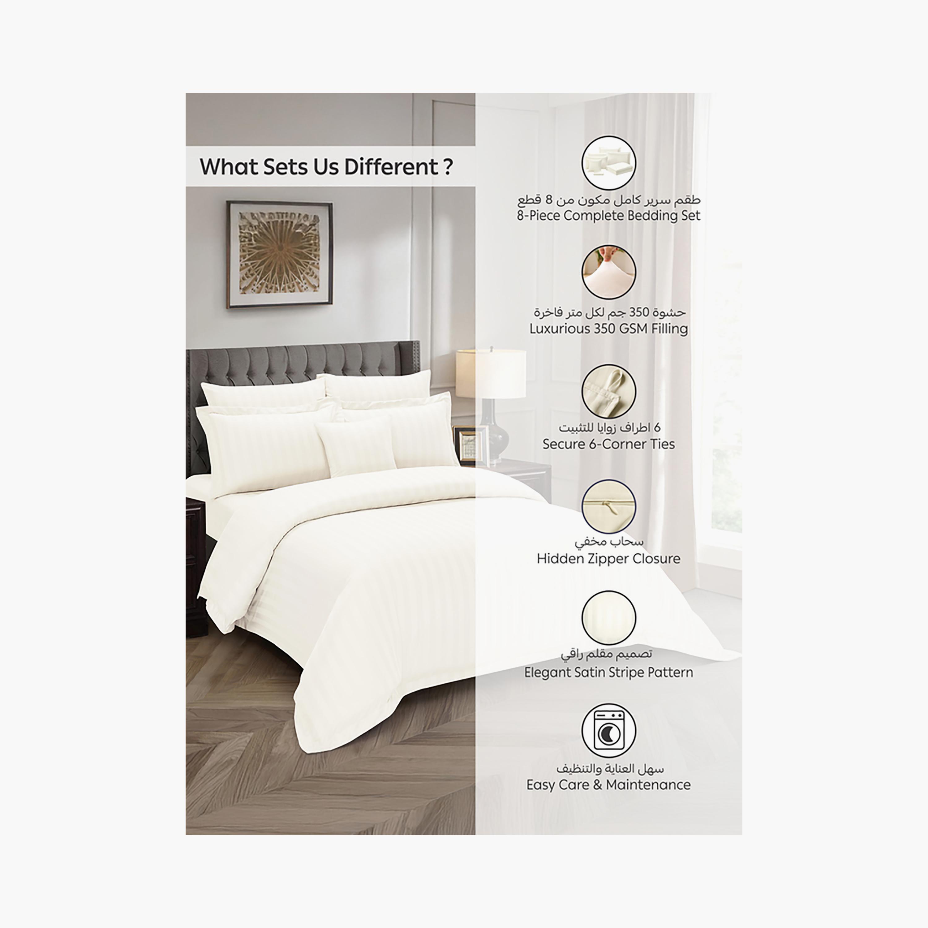 طقم لحاف دونيتيلا سوبر كينج مخطط مضاد للحساسية - 240 × 260 سم-household-bedding-comfortersandbedspreads-comforters-image-6