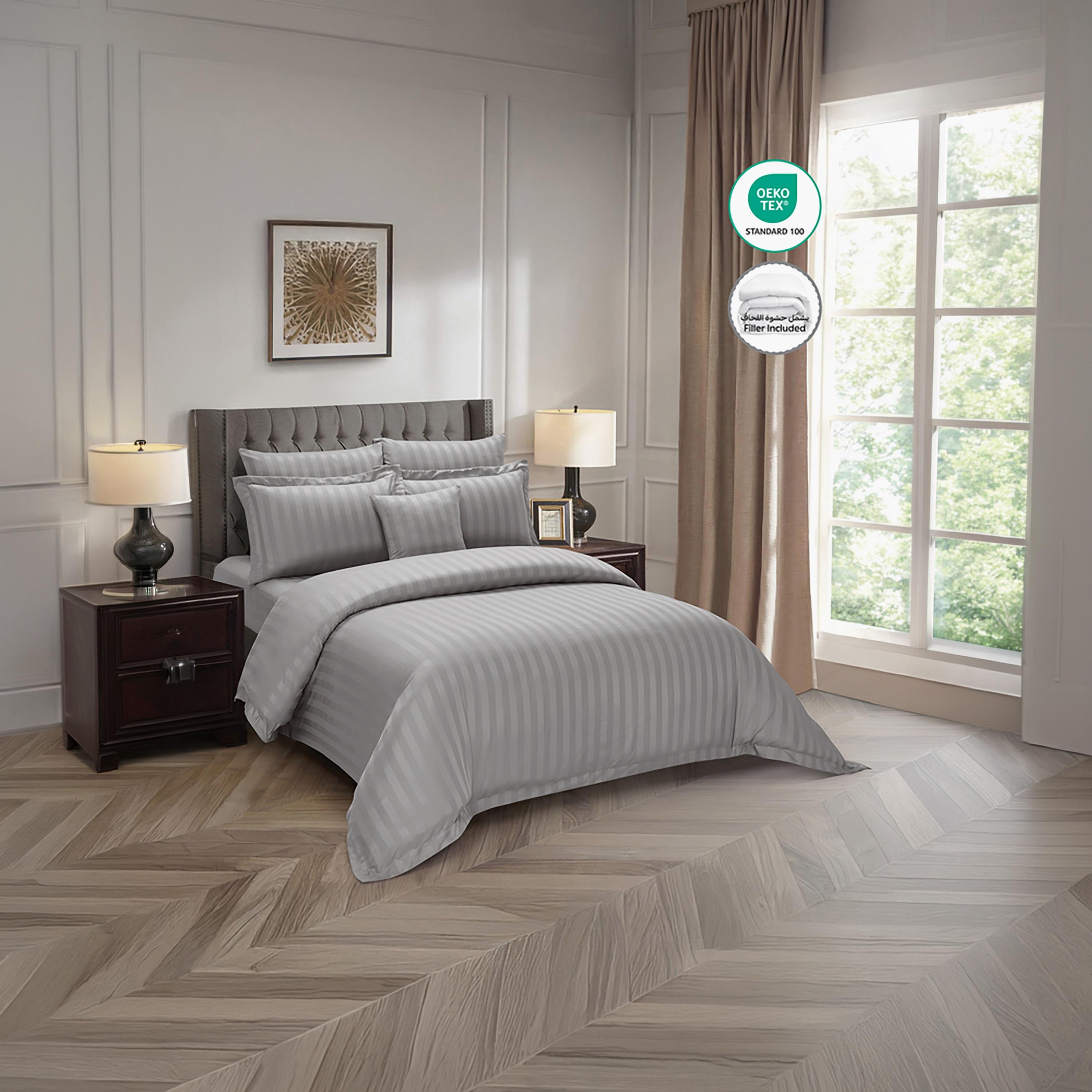 Donetella Super King Striped Hypoallergenic Comforter Set - 240X260 Cm-household-bedding-comfortersandbedspreads-comforters-image-2
