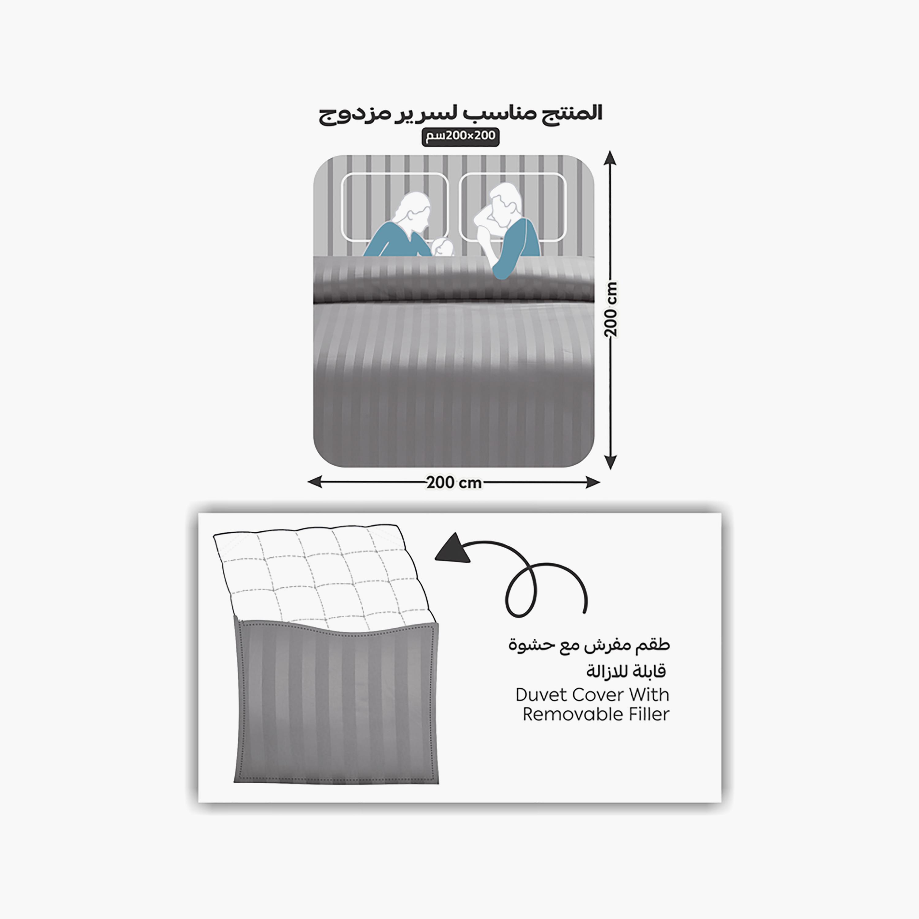 Donetella Super King Striped Hypoallergenic Comforter Set - 240X260 Cm-household-bedding-comfortersandbedspreads-comforters-image-3