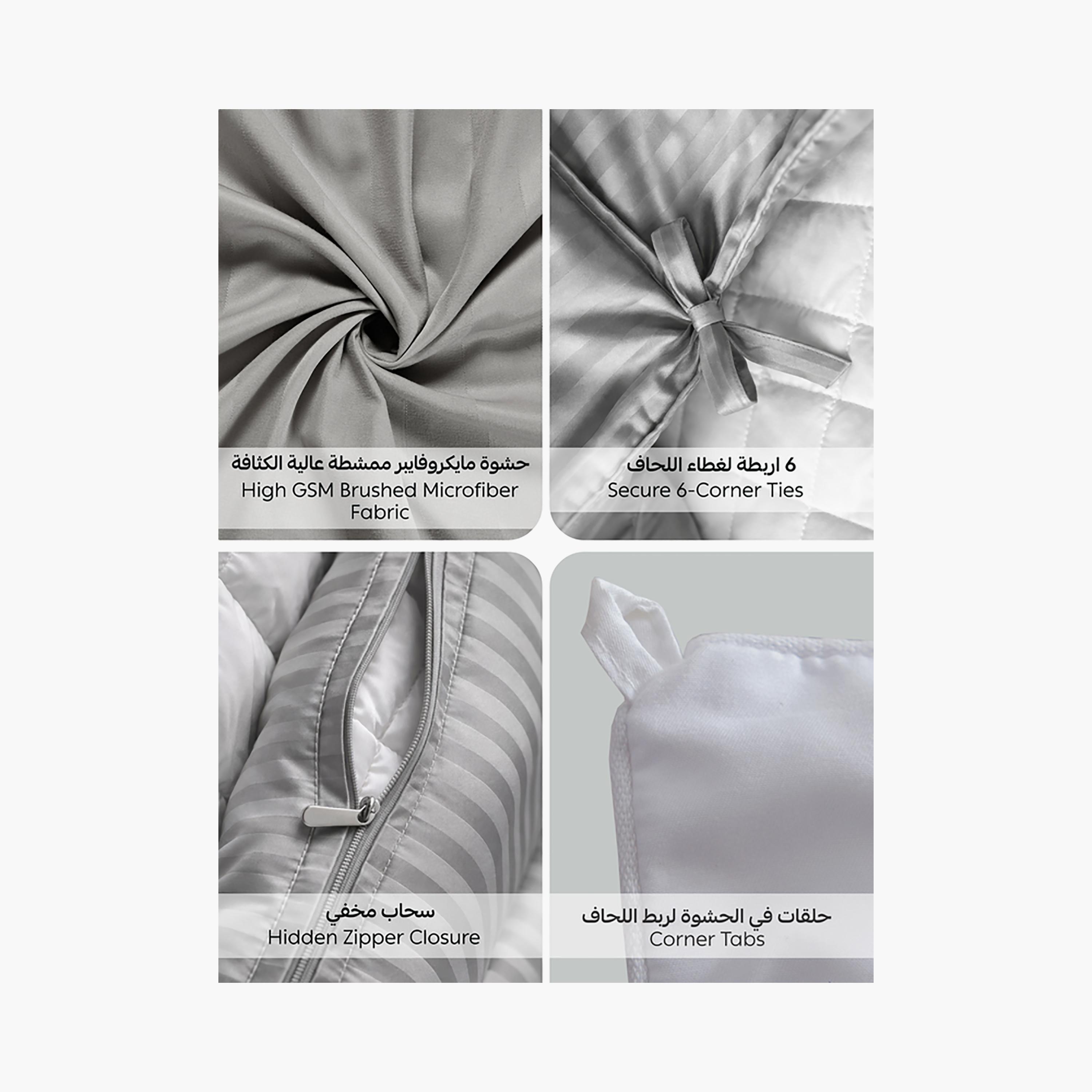 Donetella Super King Striped Hypoallergenic Comforter Set - 240X260 Cm-household-bedding-comfortersandbedspreads-comforters-image-5