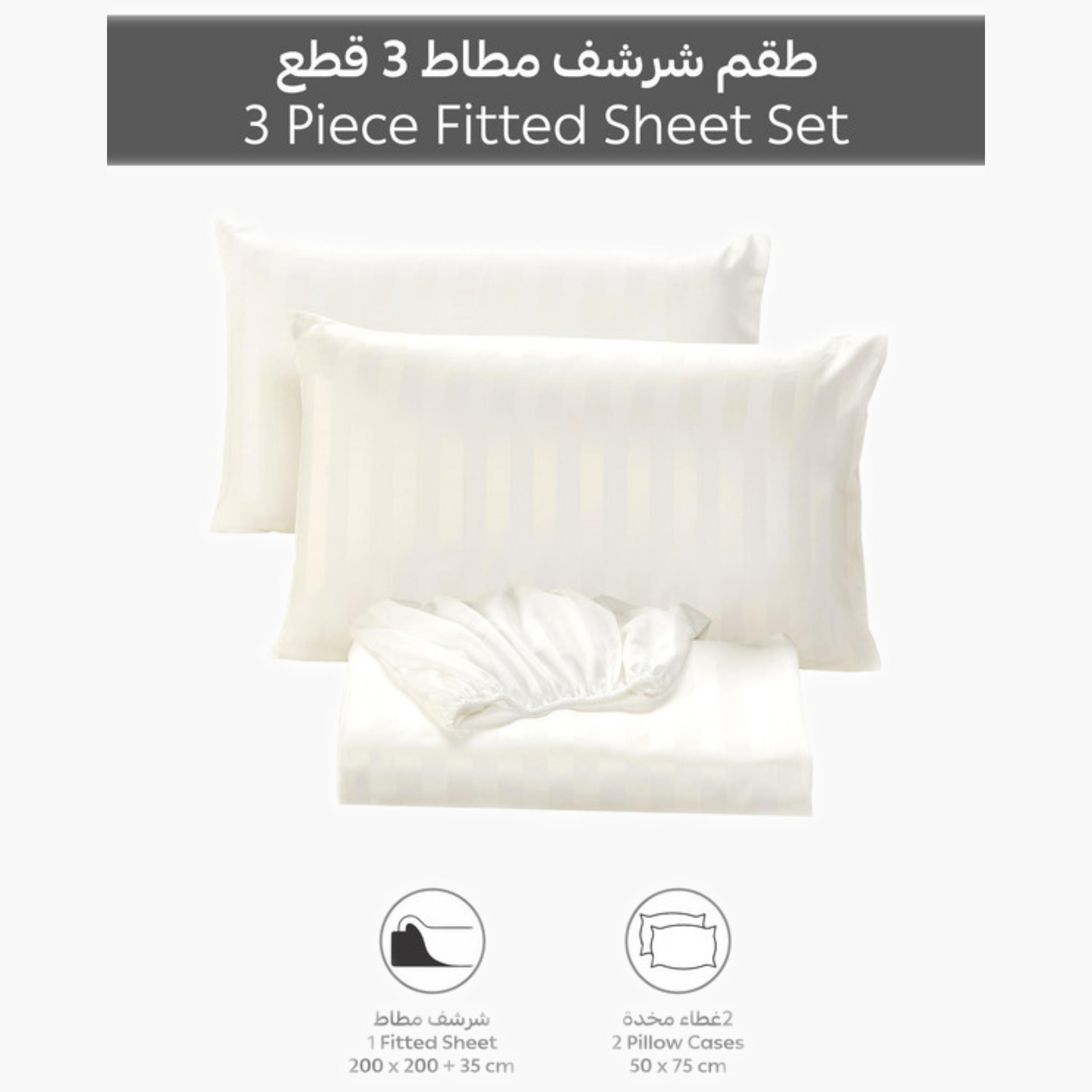 ملاية سرير مخططة من قماش الهيدرو المصقول-household-bedding-sheetsandpillowcases-fittedsheets-image-5