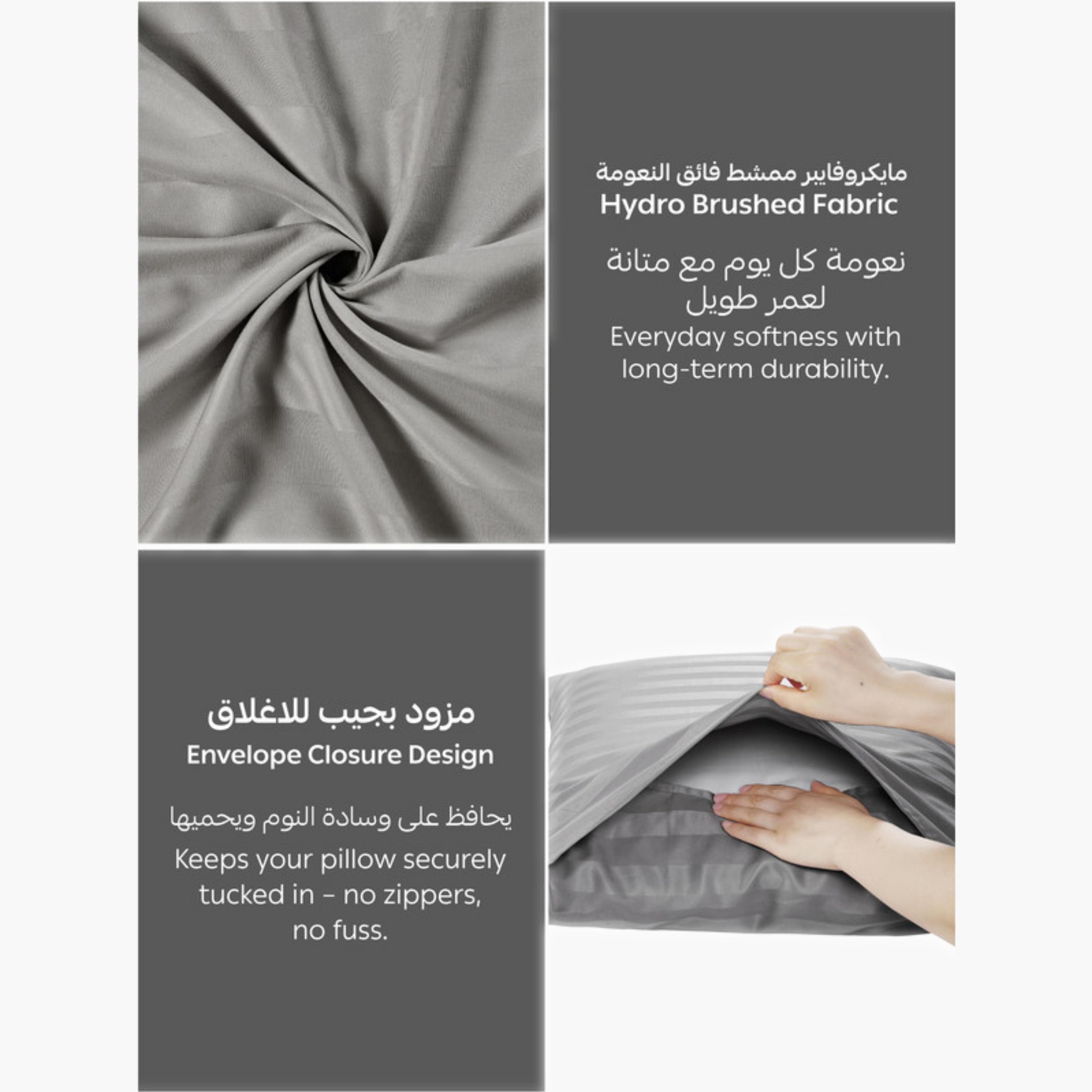 Striped Hydro Brushed Fitted Sheet-household-bedding-sheetsandpillowcases-fittedsheets-image-4