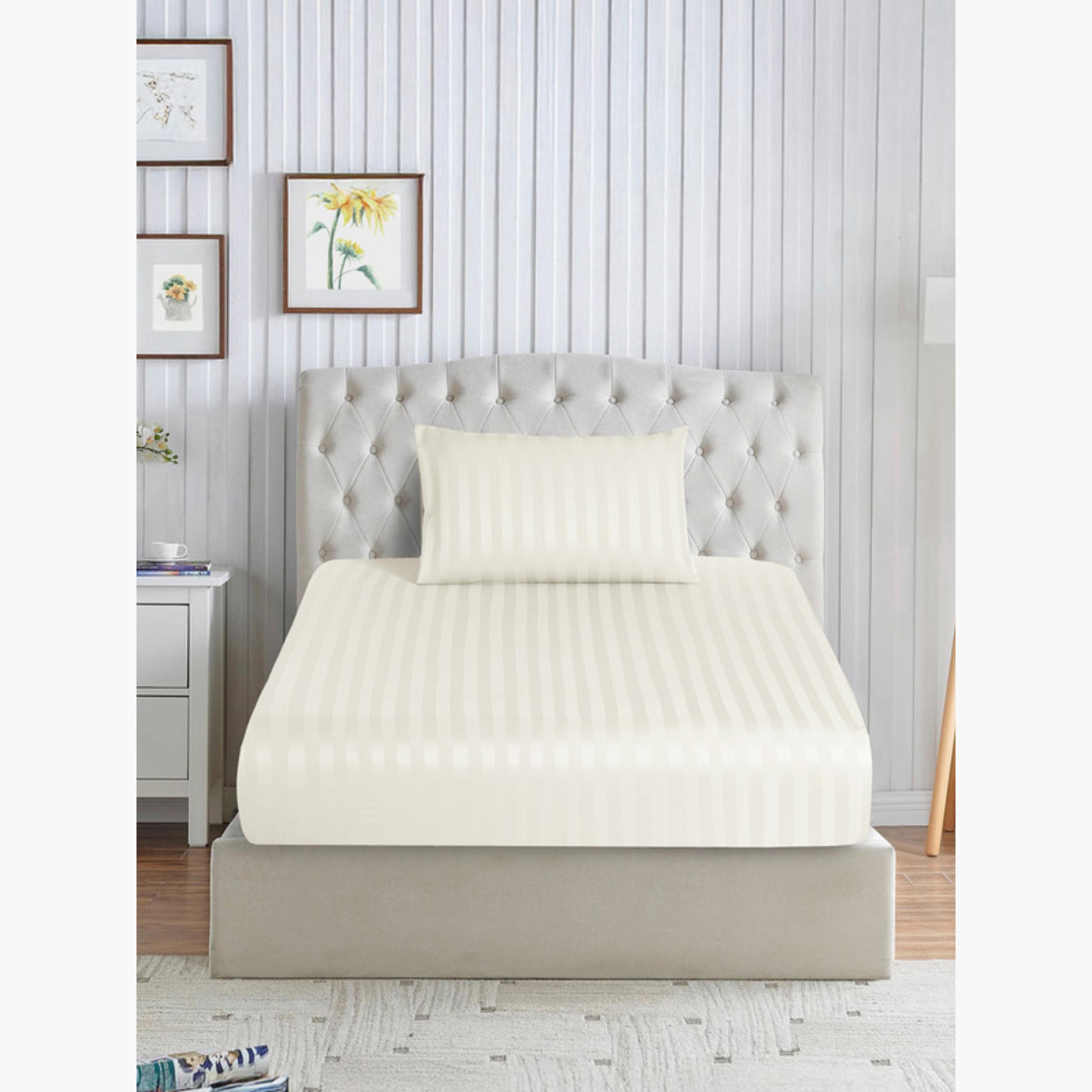 طقم شرشف مطاطي مخطط-household-bedding-sheetsandpillowcases-fittedsheets-image-3