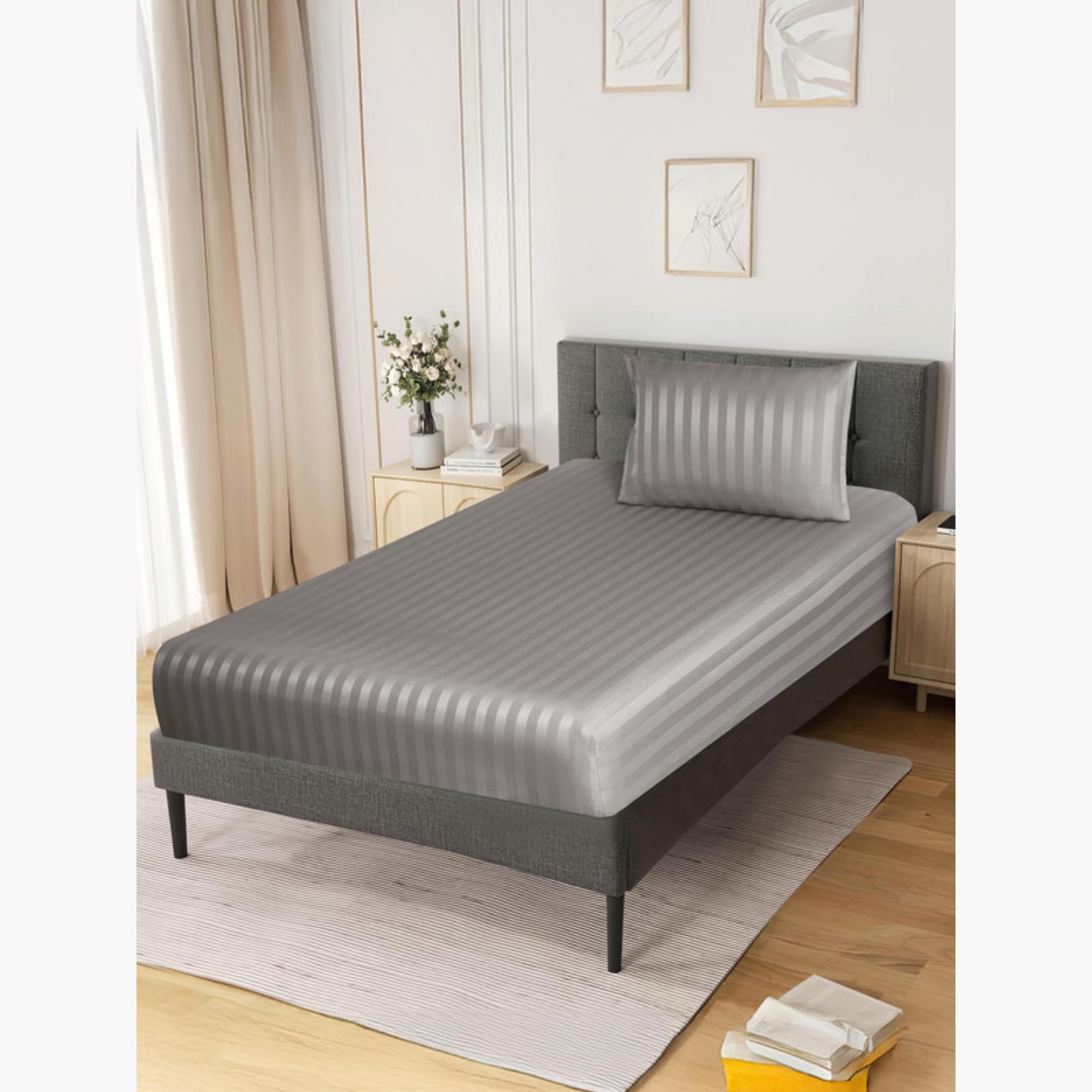 طقم شرشف مطاطي مخطط-household-bedding-sheetsandpillowcases-fittedsheets-image-5